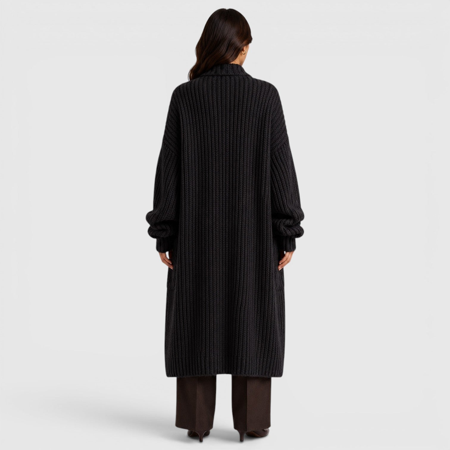 Cappotto Donna in Maglia Leggero Ampio Quotidiano