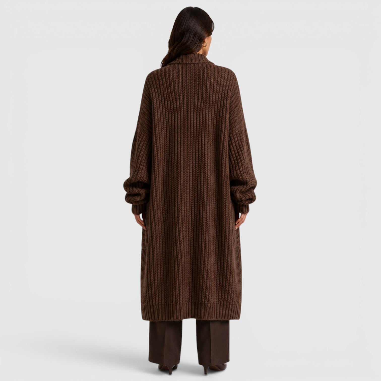 Cappotto Donna in Maglia Leggero Ampio Quotidiano