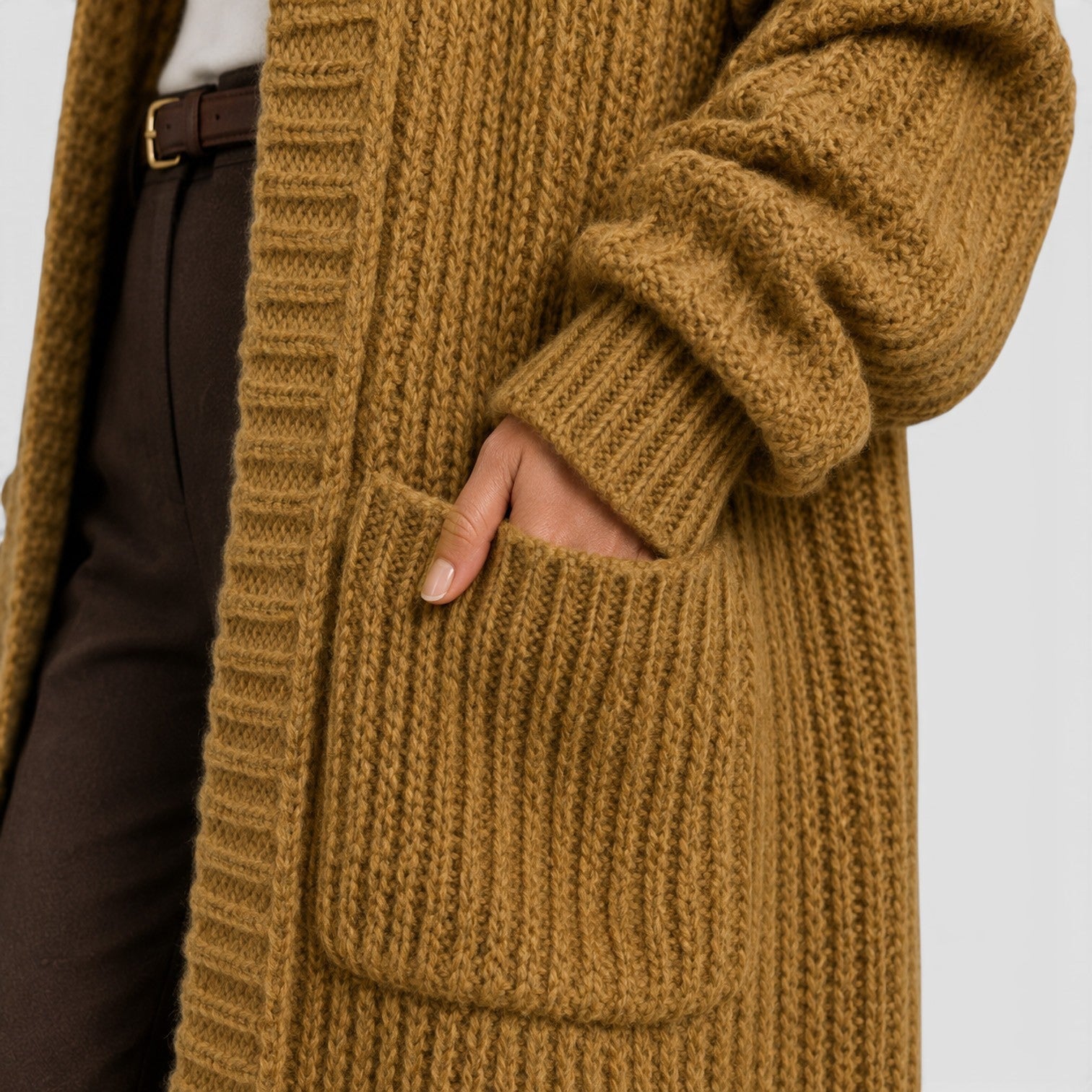 Cappotto Donna in Maglia Leggero Ampio Quotidiano