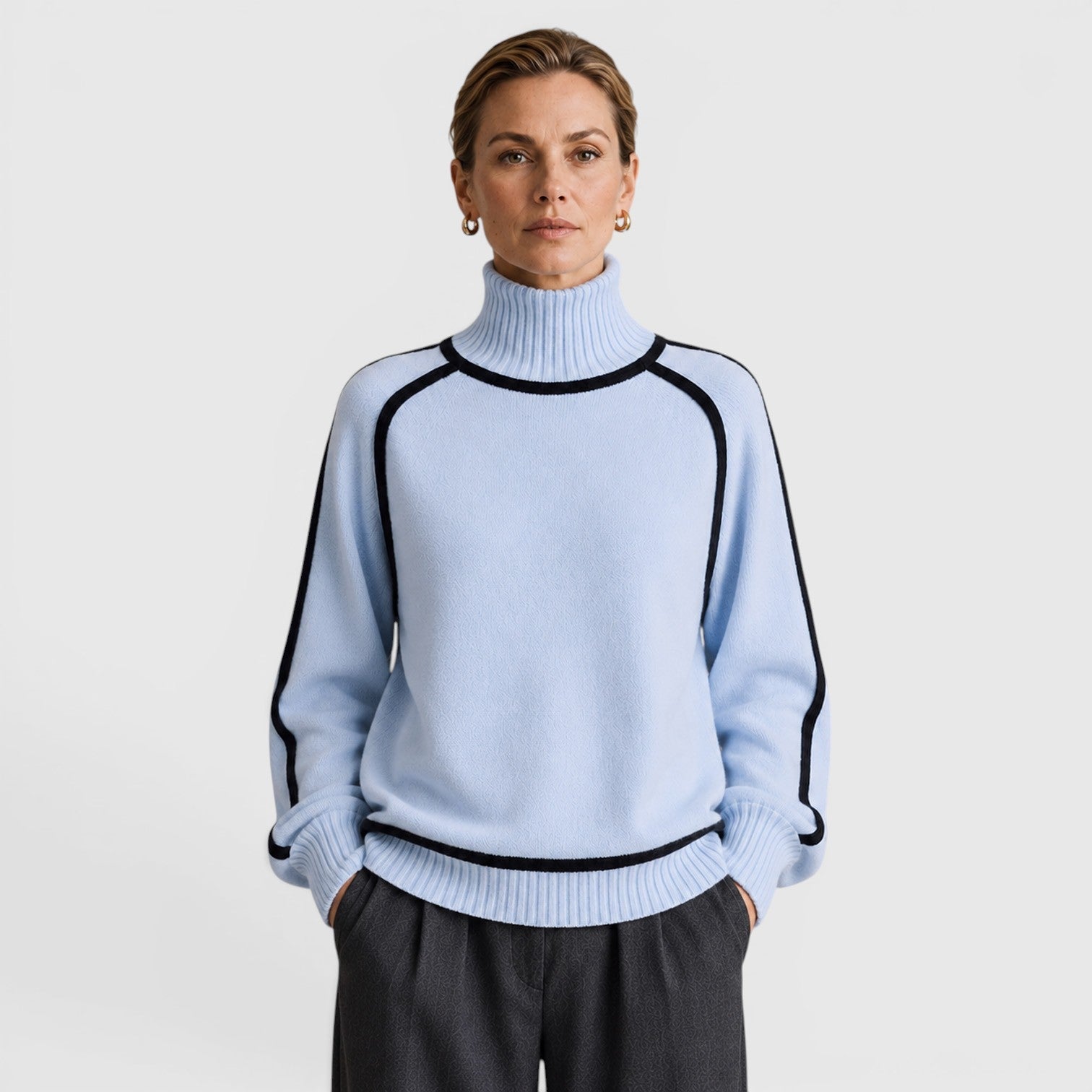 Maglione Donna Dolcevita Ampio in Maglia Invernale