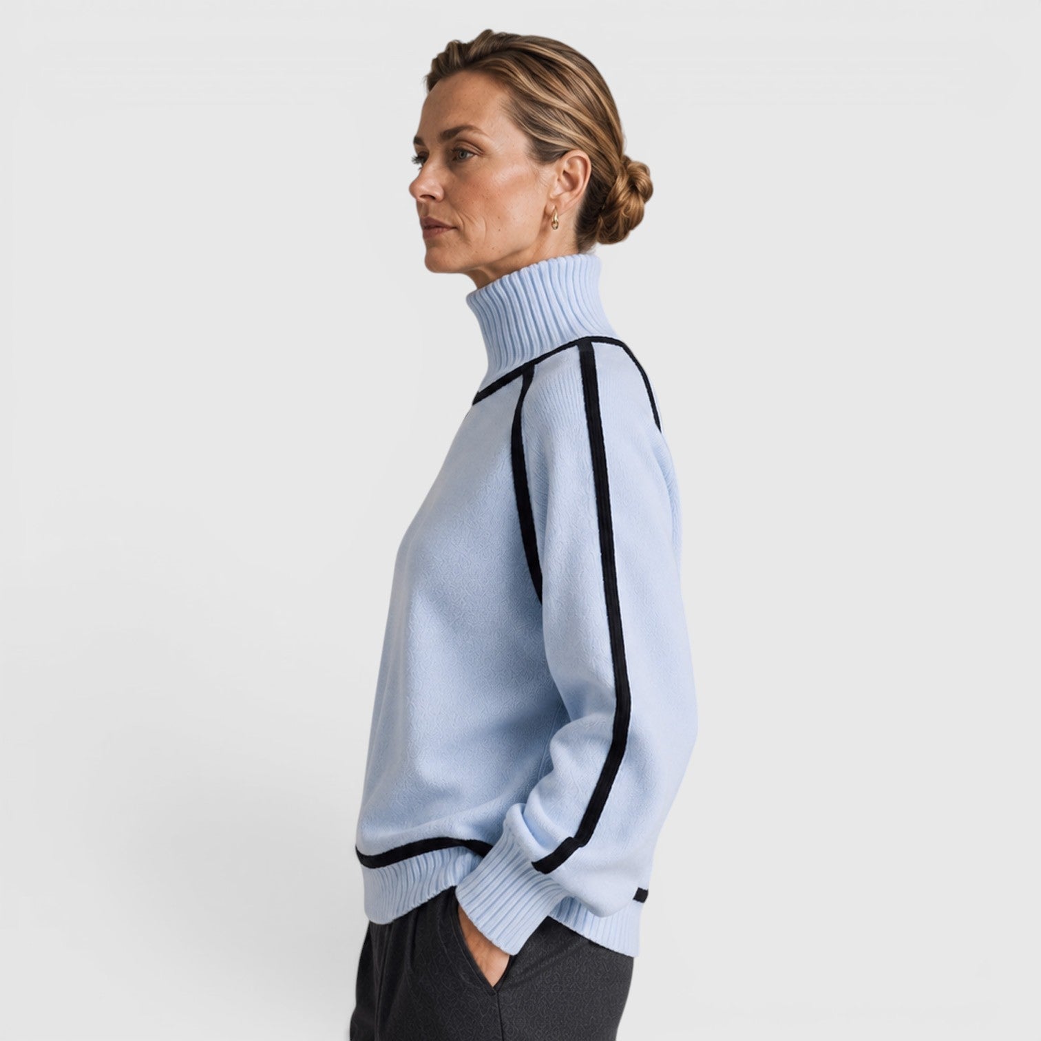 Maglione Donna Dolcevita Ampio in Maglia Invernale