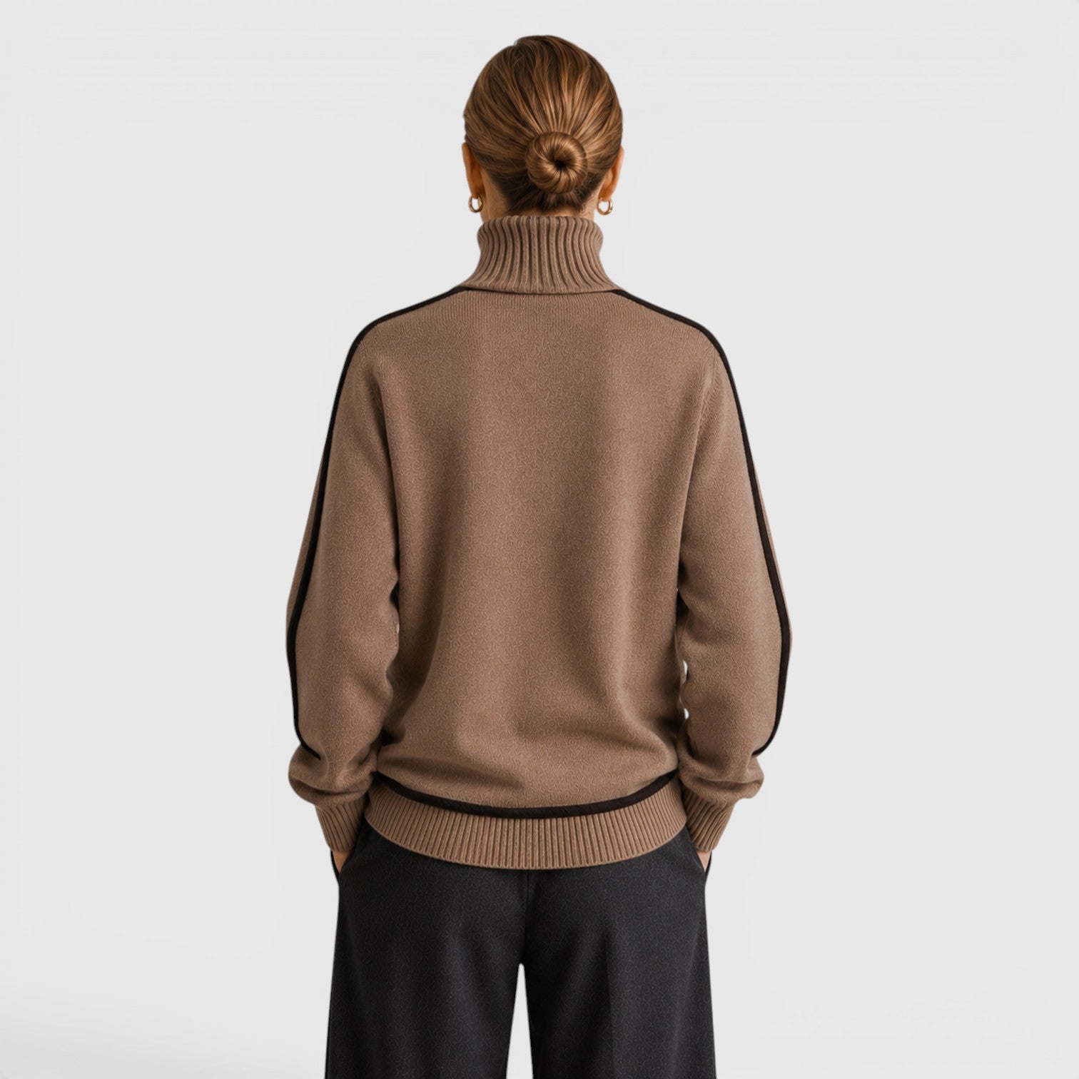 Maglione Donna Dolcevita Ampio in Maglia Invernale