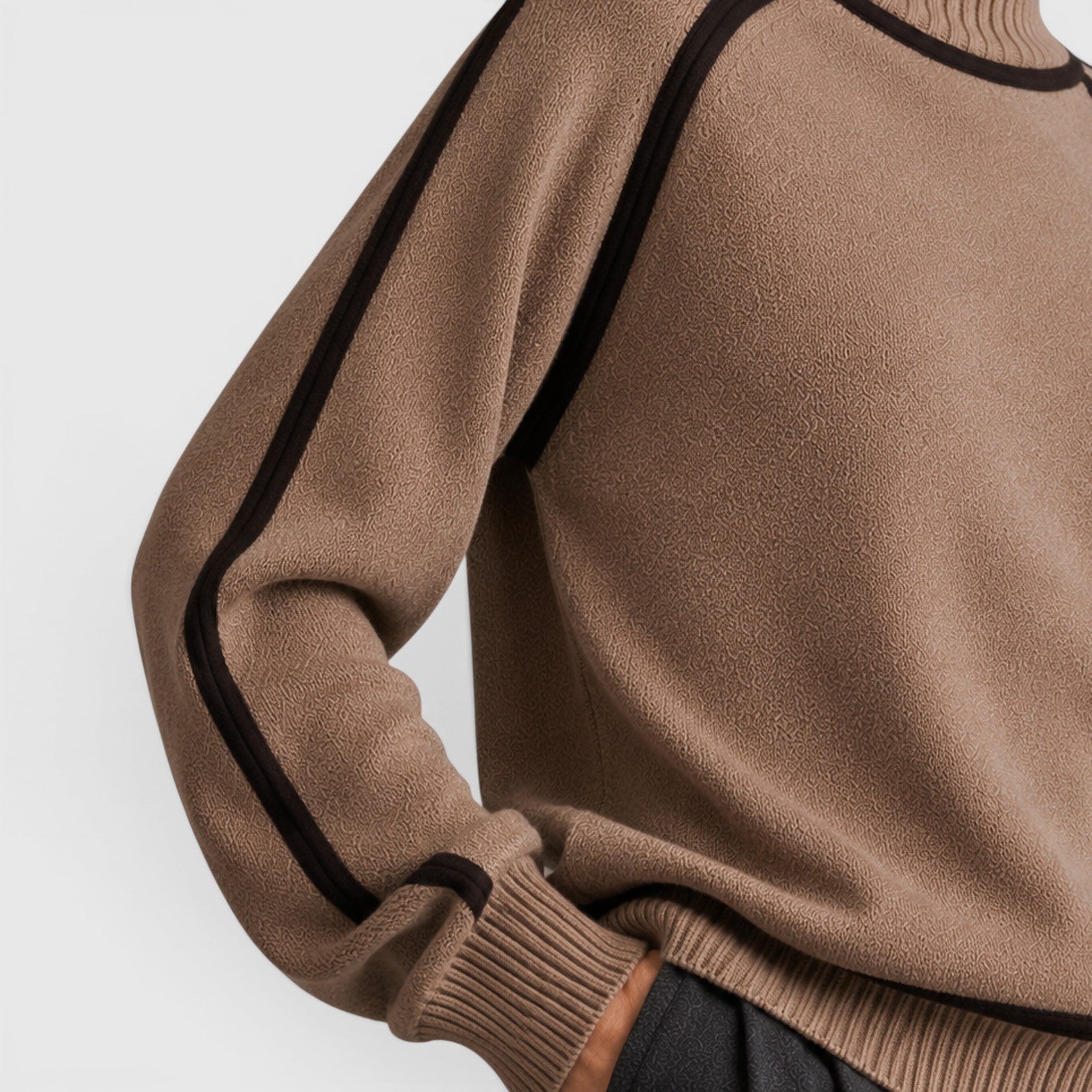 Maglione Donna Dolcevita Ampio in Maglia Invernale