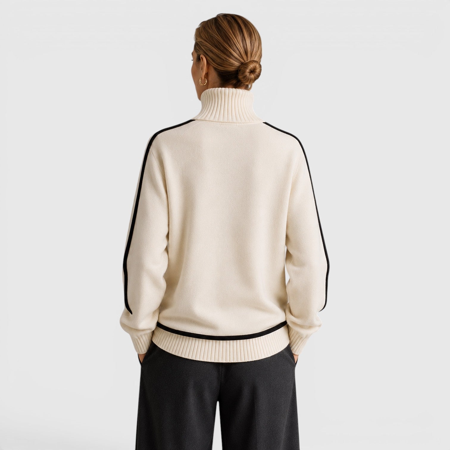 Maglione Donna Dolcevita Ampio in Maglia Invernale