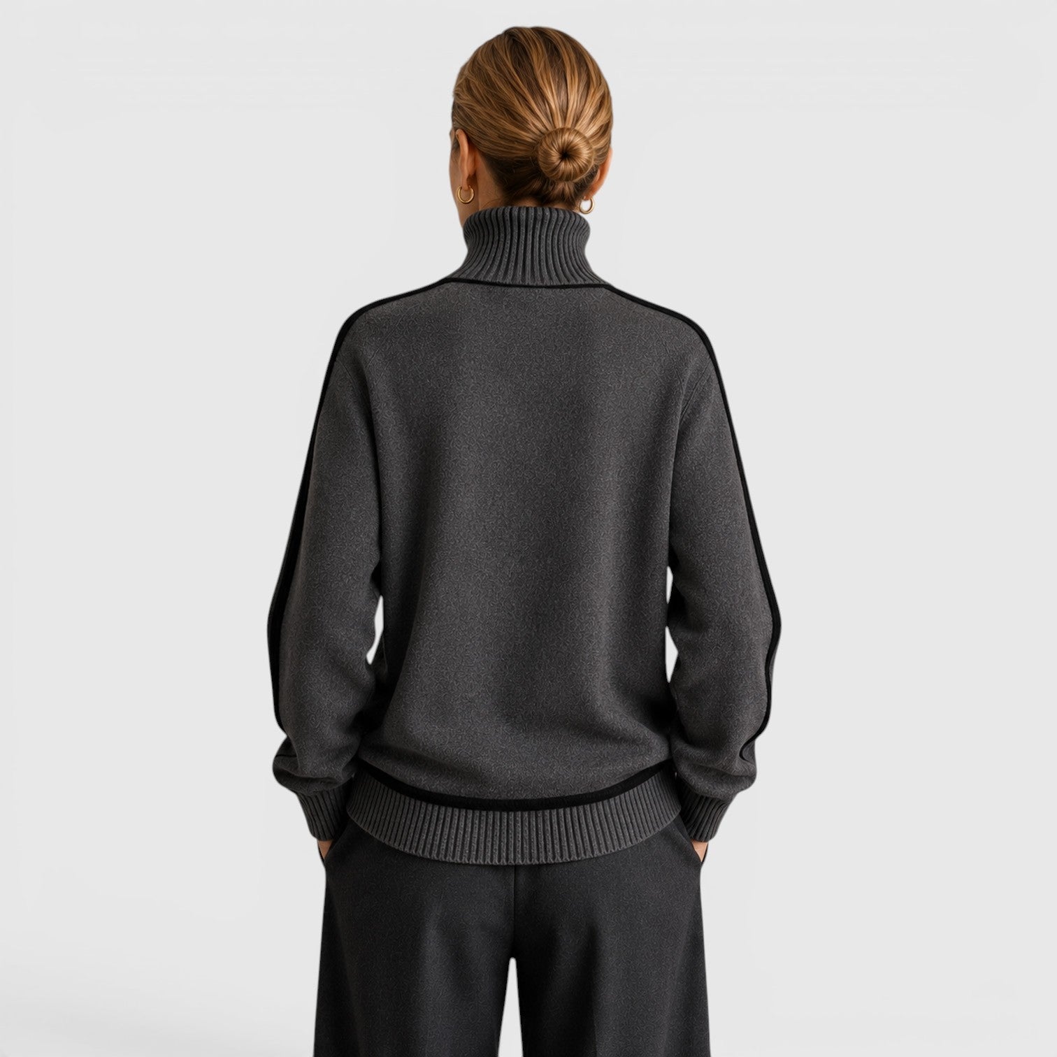Maglione Donna Dolcevita Ampio in Maglia Invernale