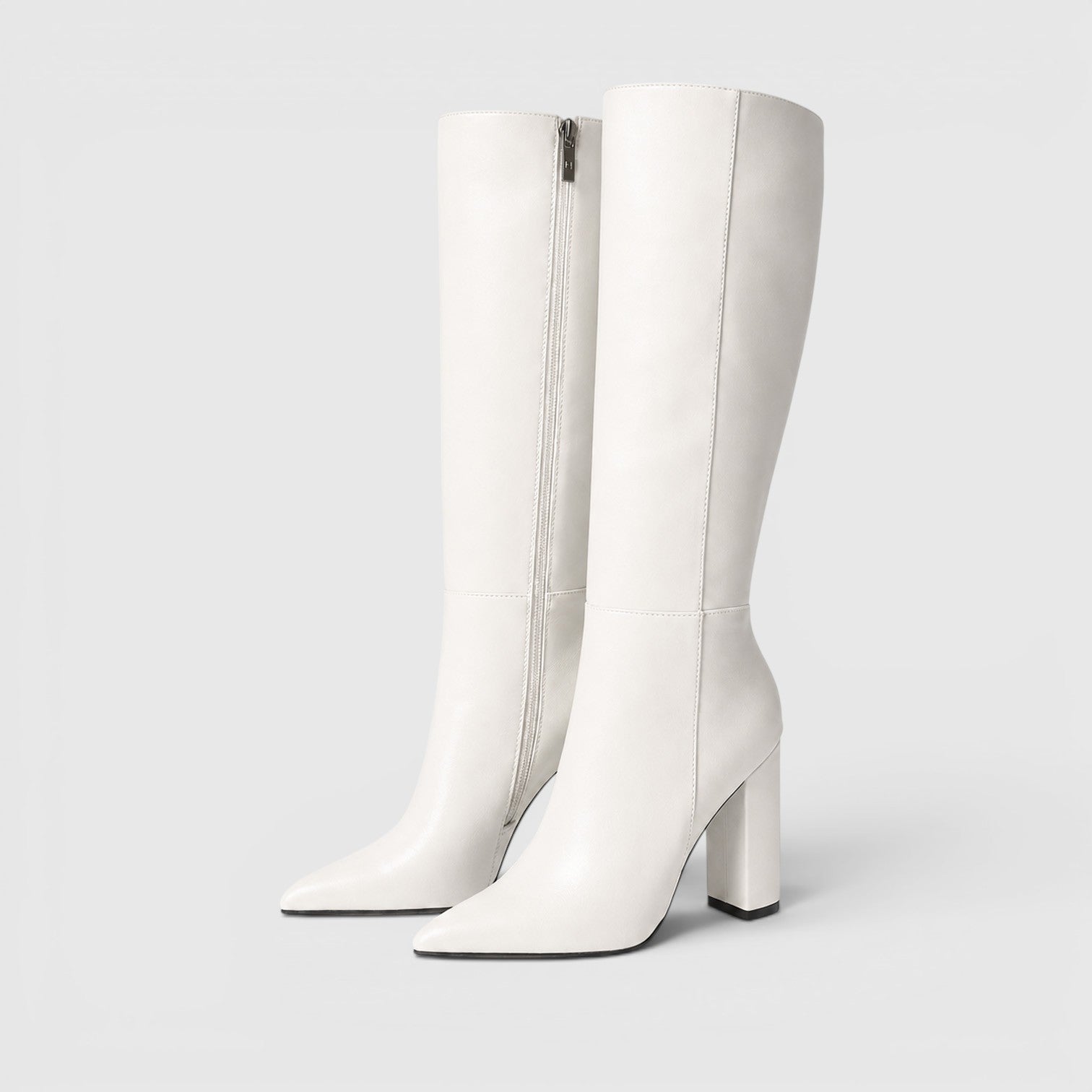Stivali Donna al Ginocchio Tacco Chunky Punta Affusolata