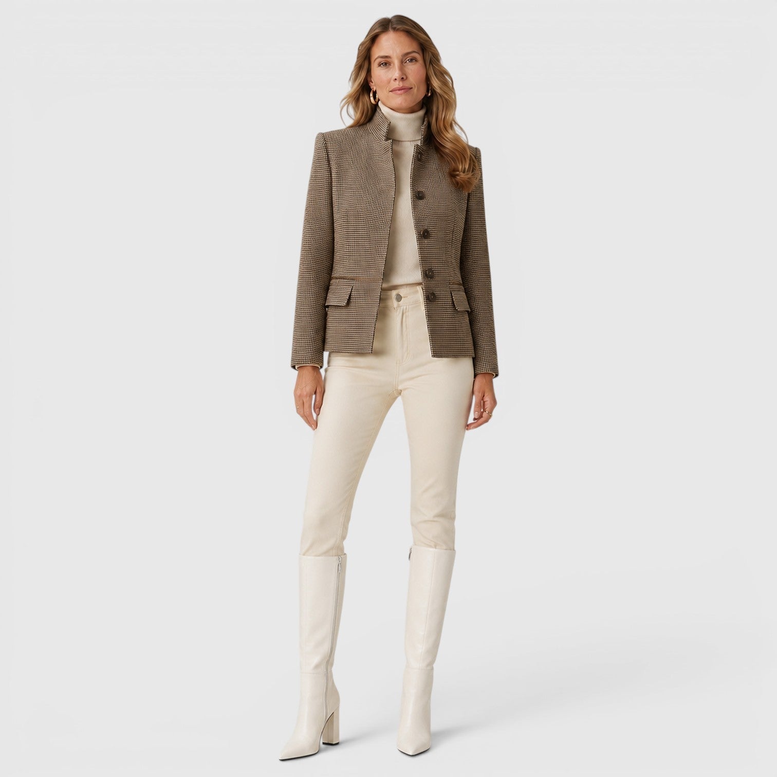 Stivali Donna al Ginocchio Tacco Chunky Punta Affusolata