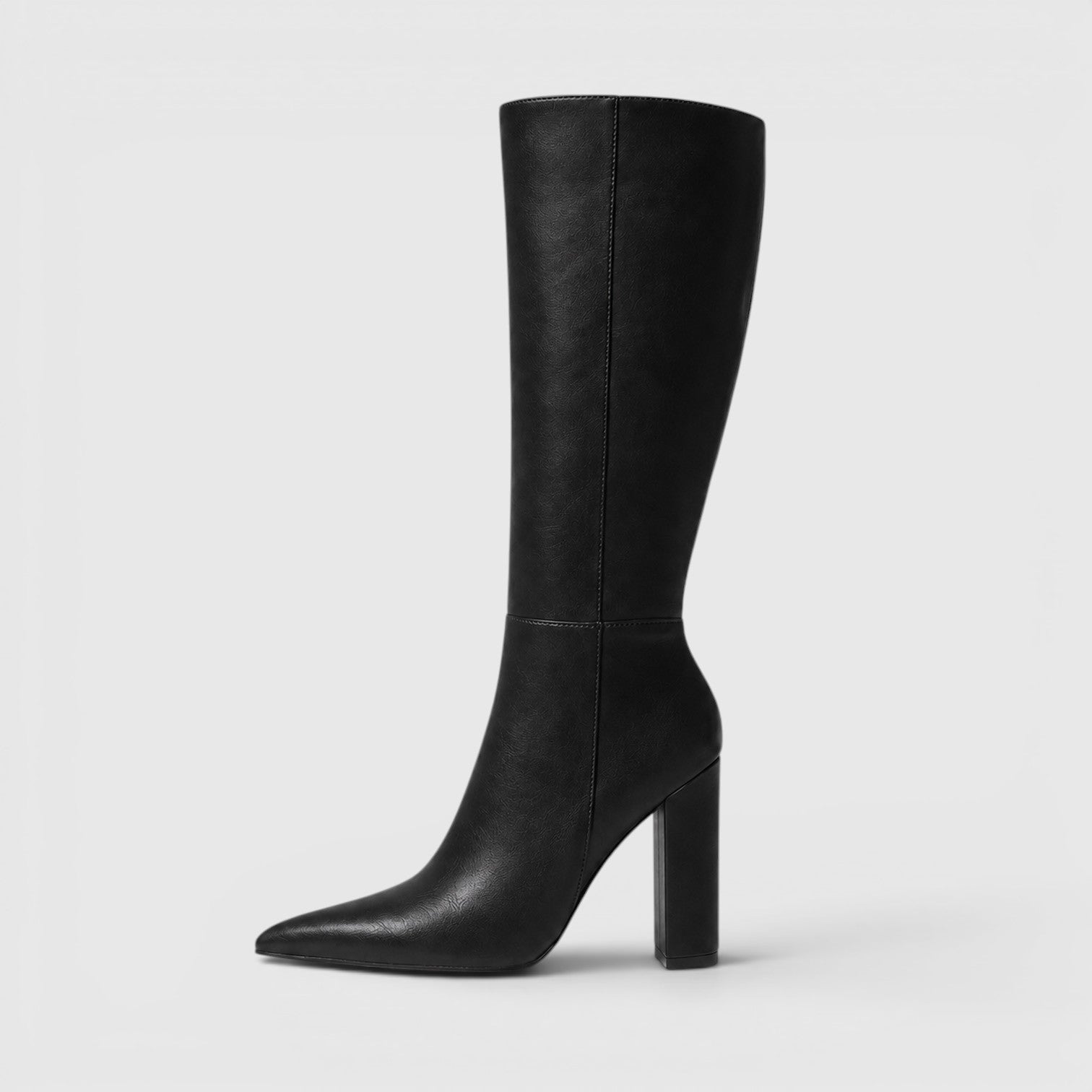 Stivali Donna al Ginocchio Tacco Chunky Punta Affusolata