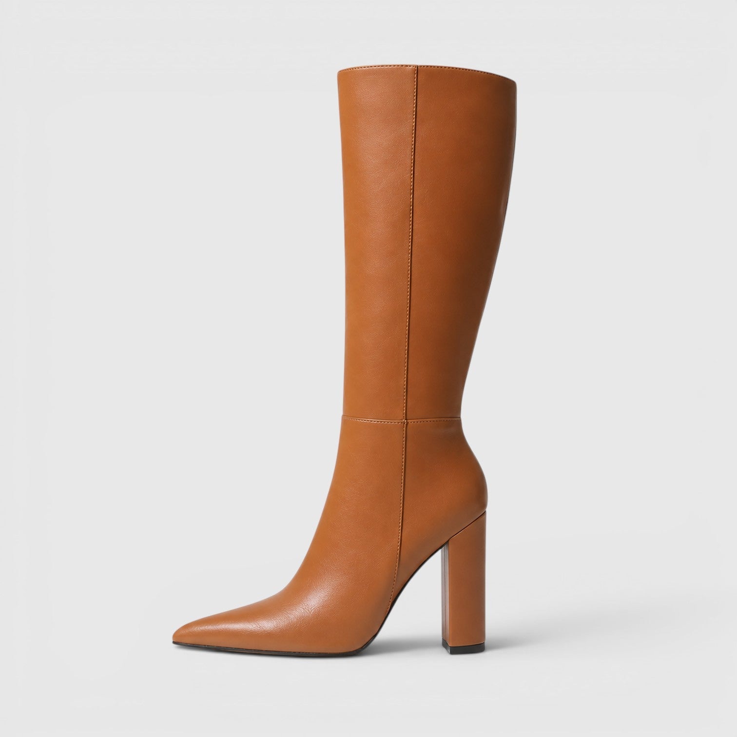 Stivali Donna al Ginocchio Tacco Chunky Punta Affusolata