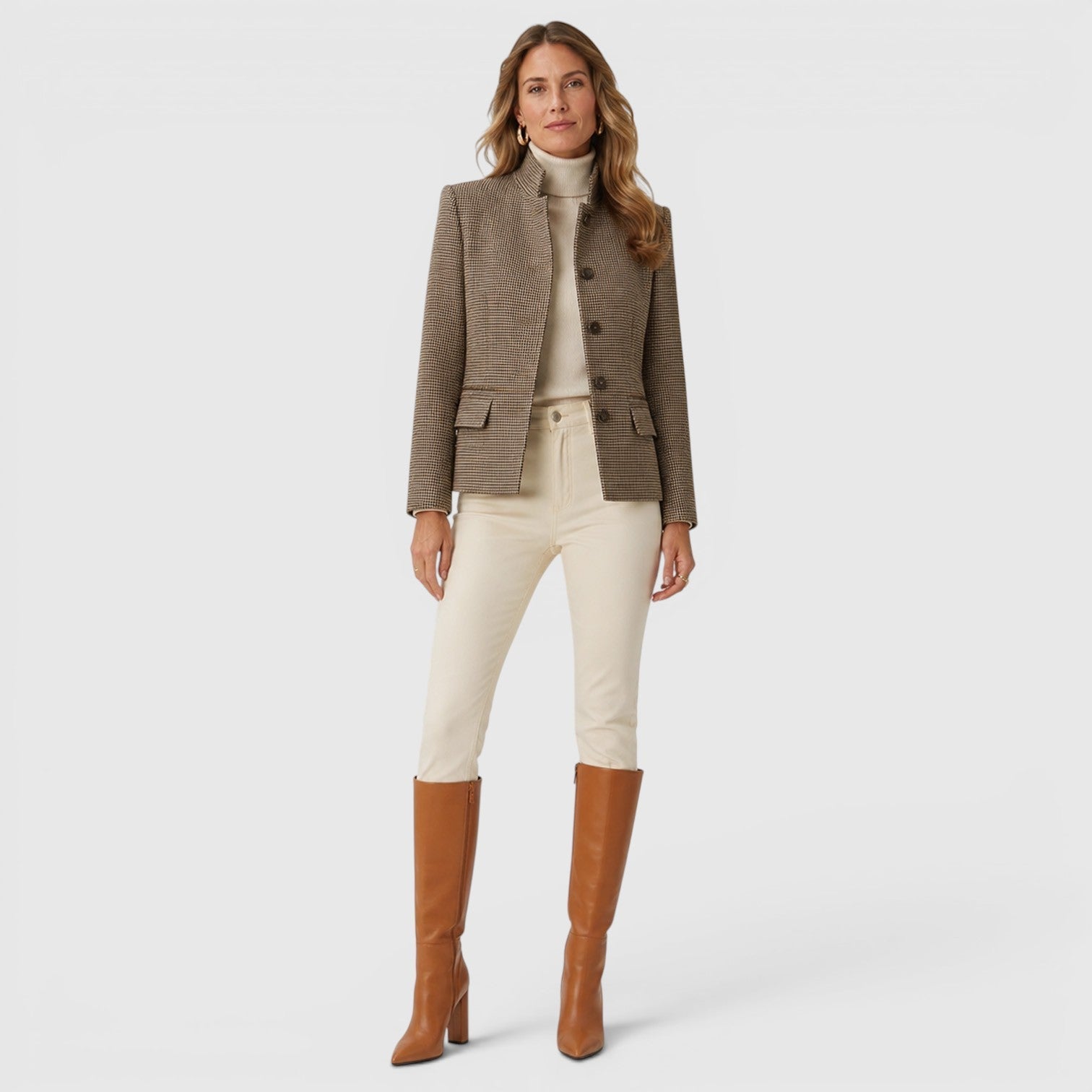Stivali Donna al Ginocchio Tacco Chunky Punta Affusolata