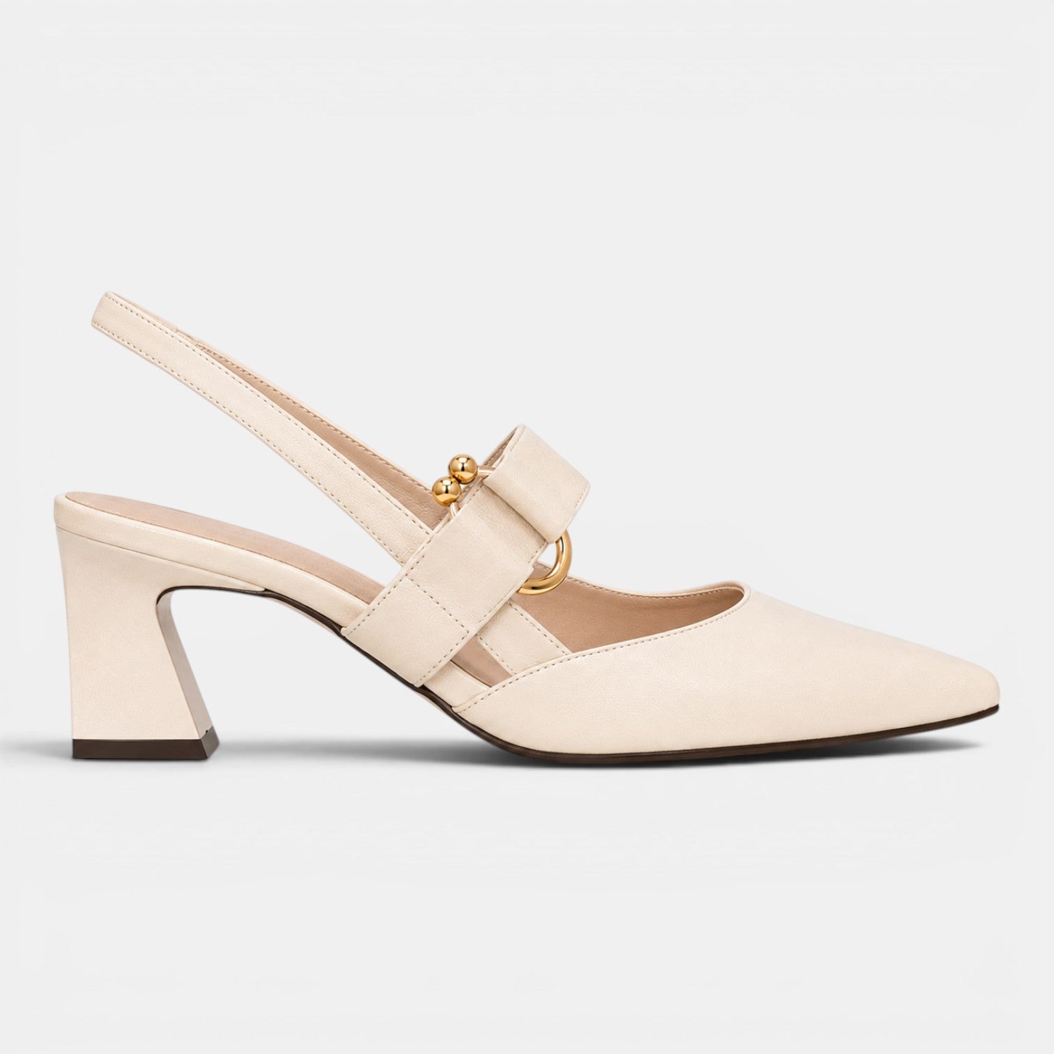 Décolleté Donna Punta Affusolata Tacco 6 cm con Cinturino