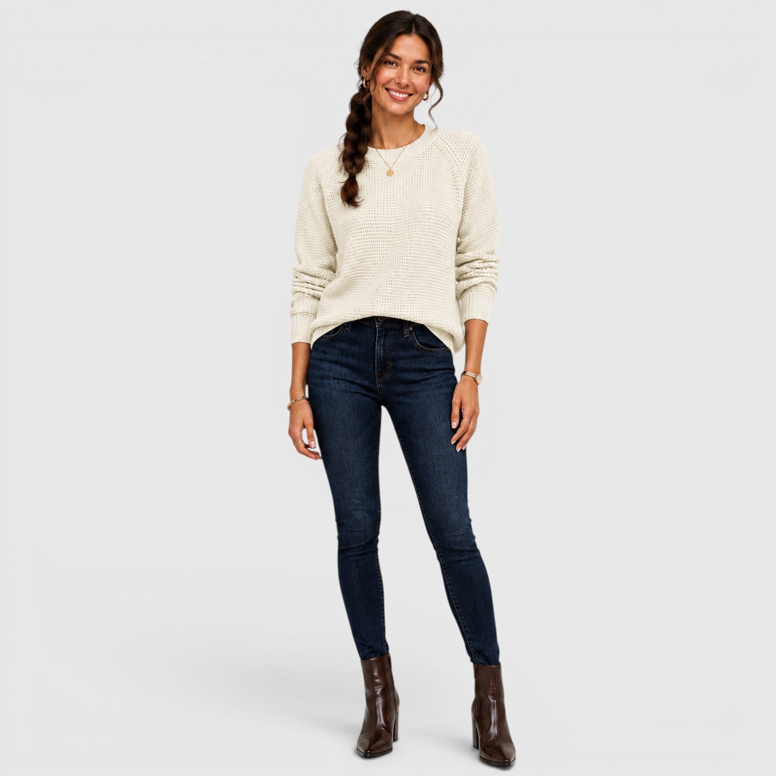 Maglione Donna Girocollo in Ciniglia Morbido da Ufficio