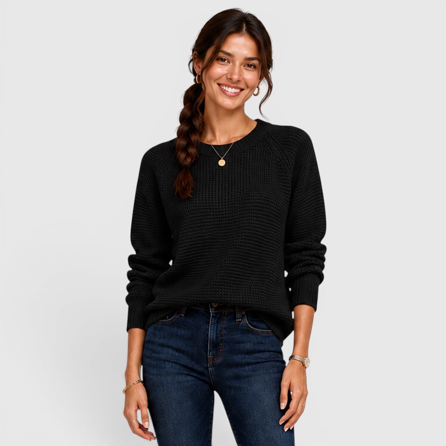 Maglione Donna Girocollo in Ciniglia Morbido da Ufficio