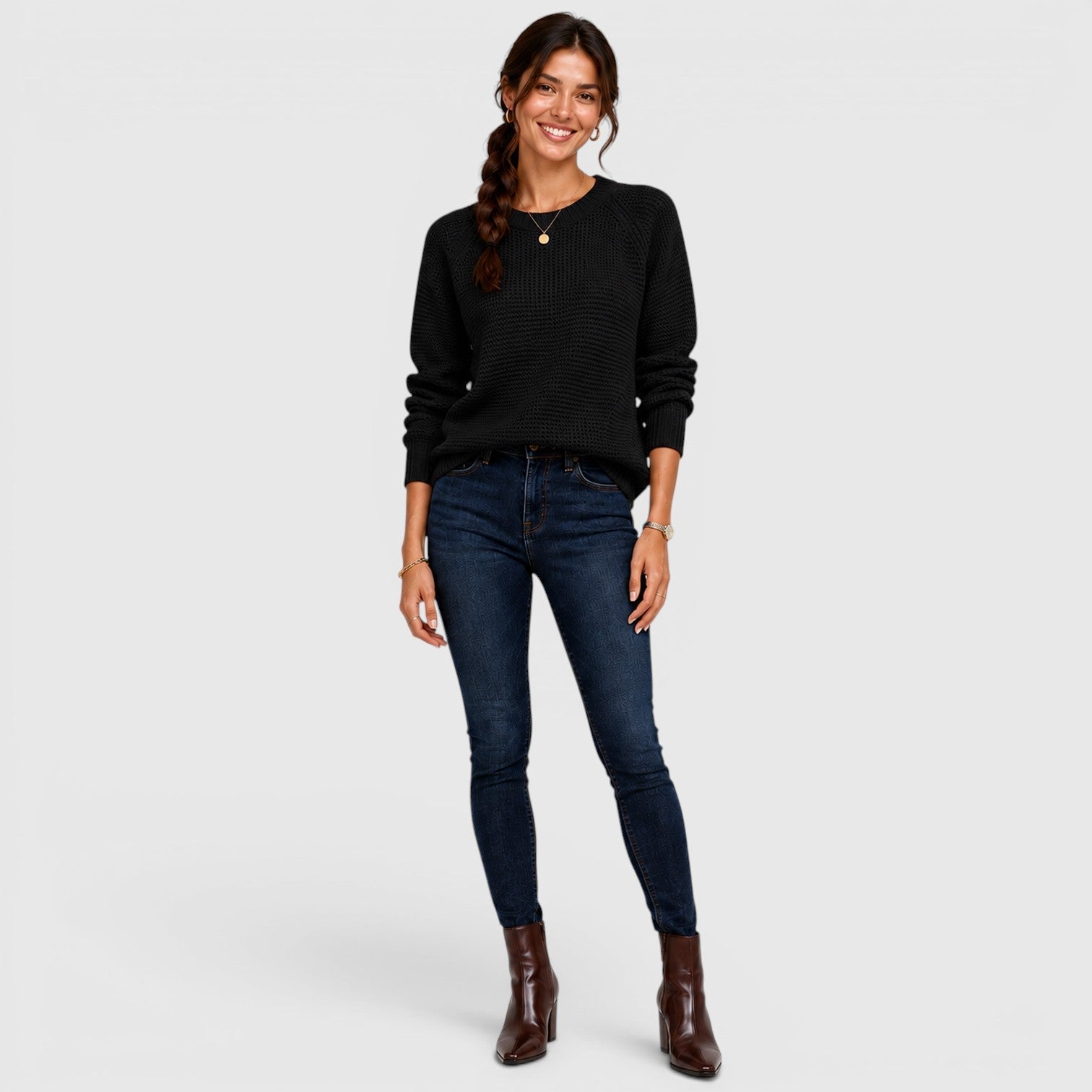 Maglione Donna Girocollo in Ciniglia Morbido da Ufficio