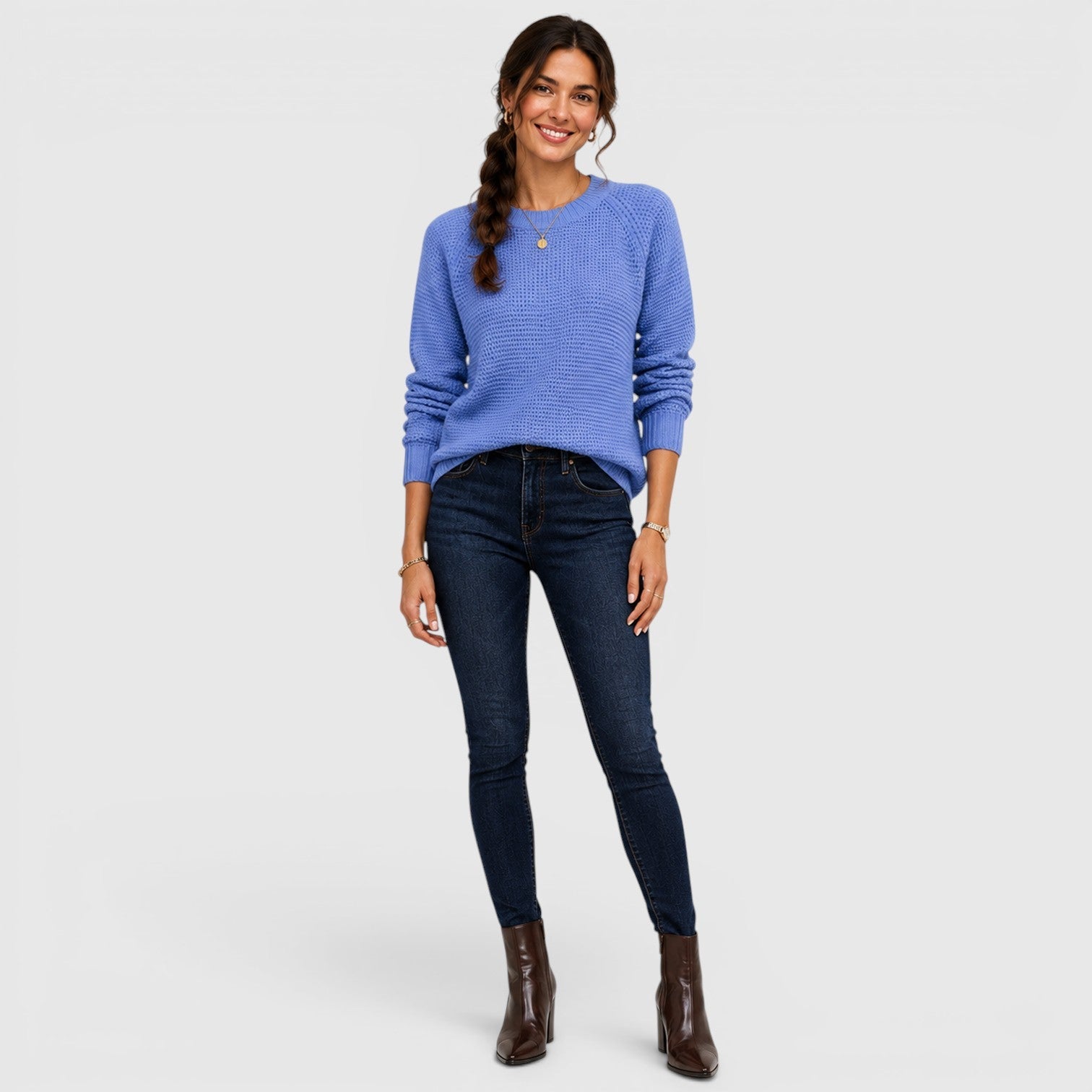 Maglione Donna Girocollo in Ciniglia Morbido da Ufficio