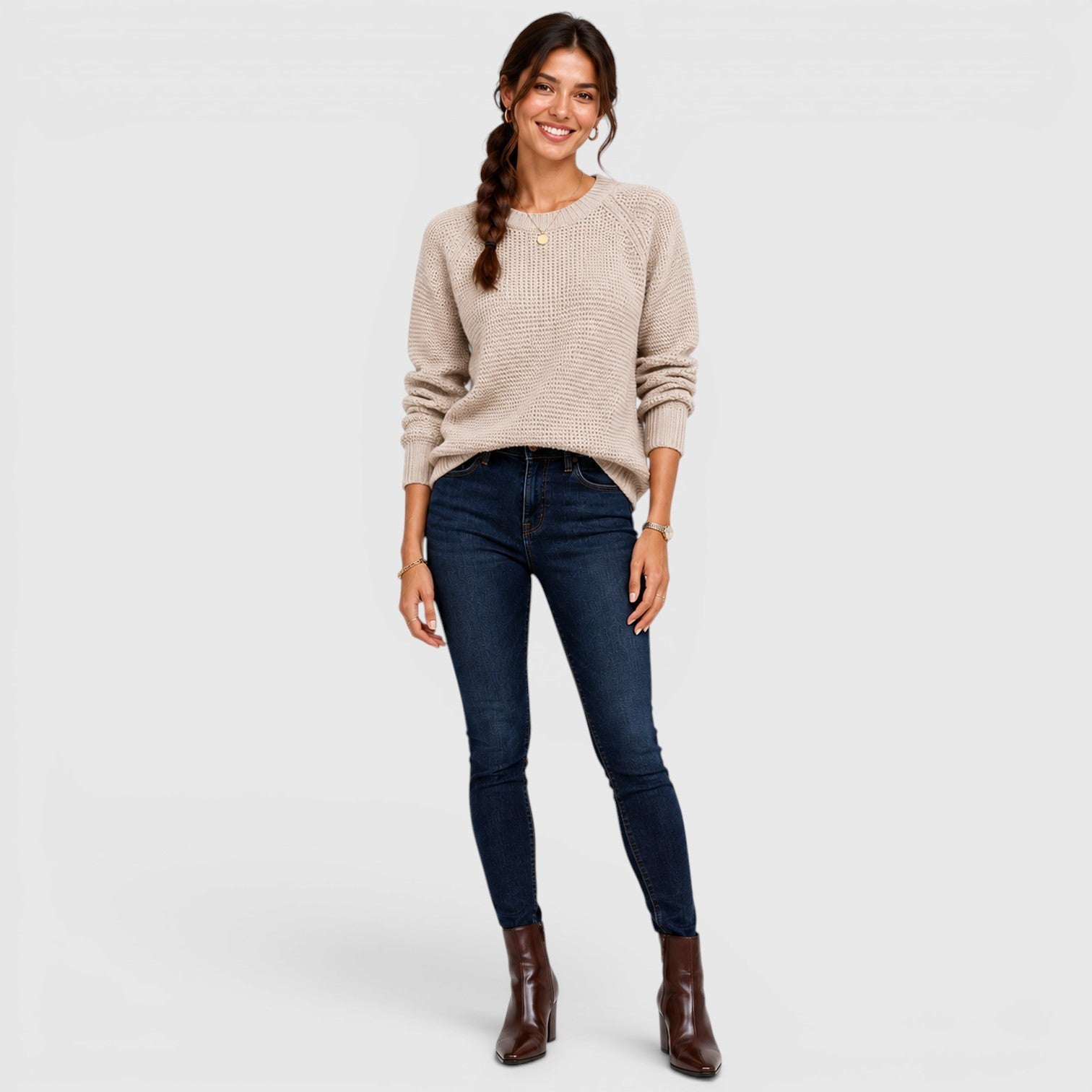 Maglione Donna Girocollo in Ciniglia Morbido da Ufficio