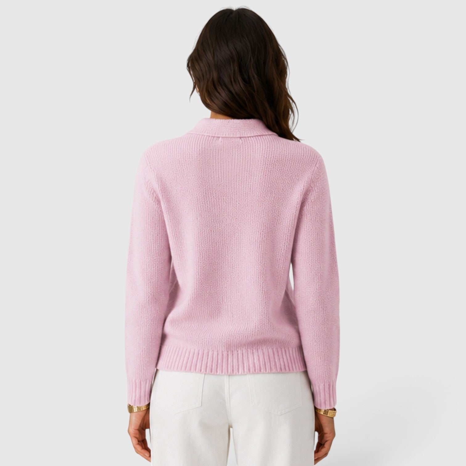 Cardigan Donna in Maglia con Revers e Bottoni Comodo