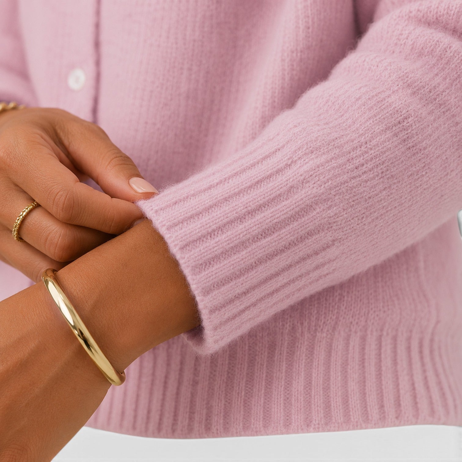 Cardigan Donna in Maglia con Revers e Bottoni Comodo