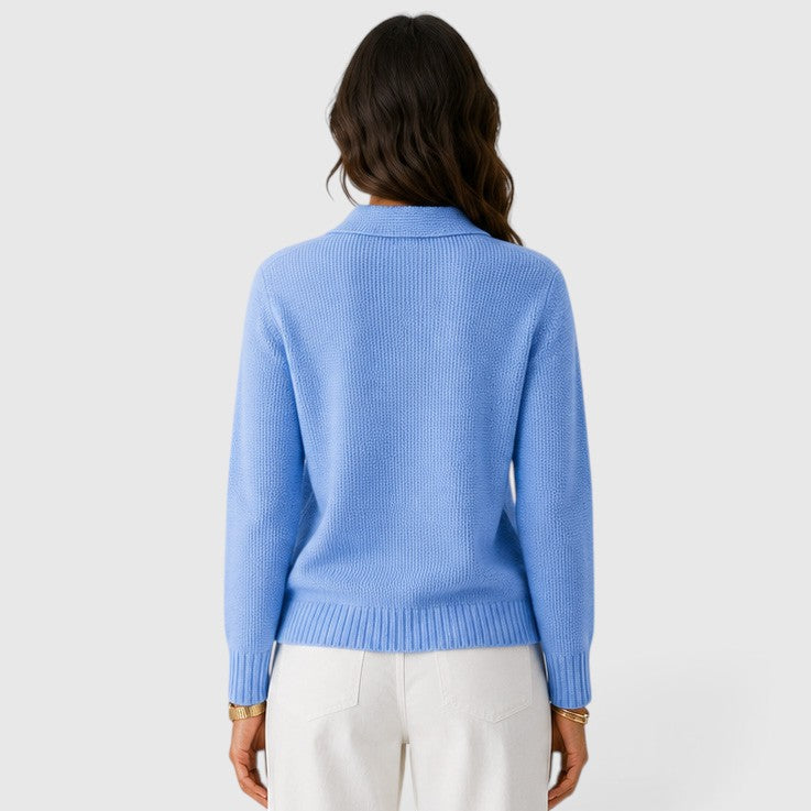 Cardigan Donna in Maglia con Revers e Bottoni Comodo