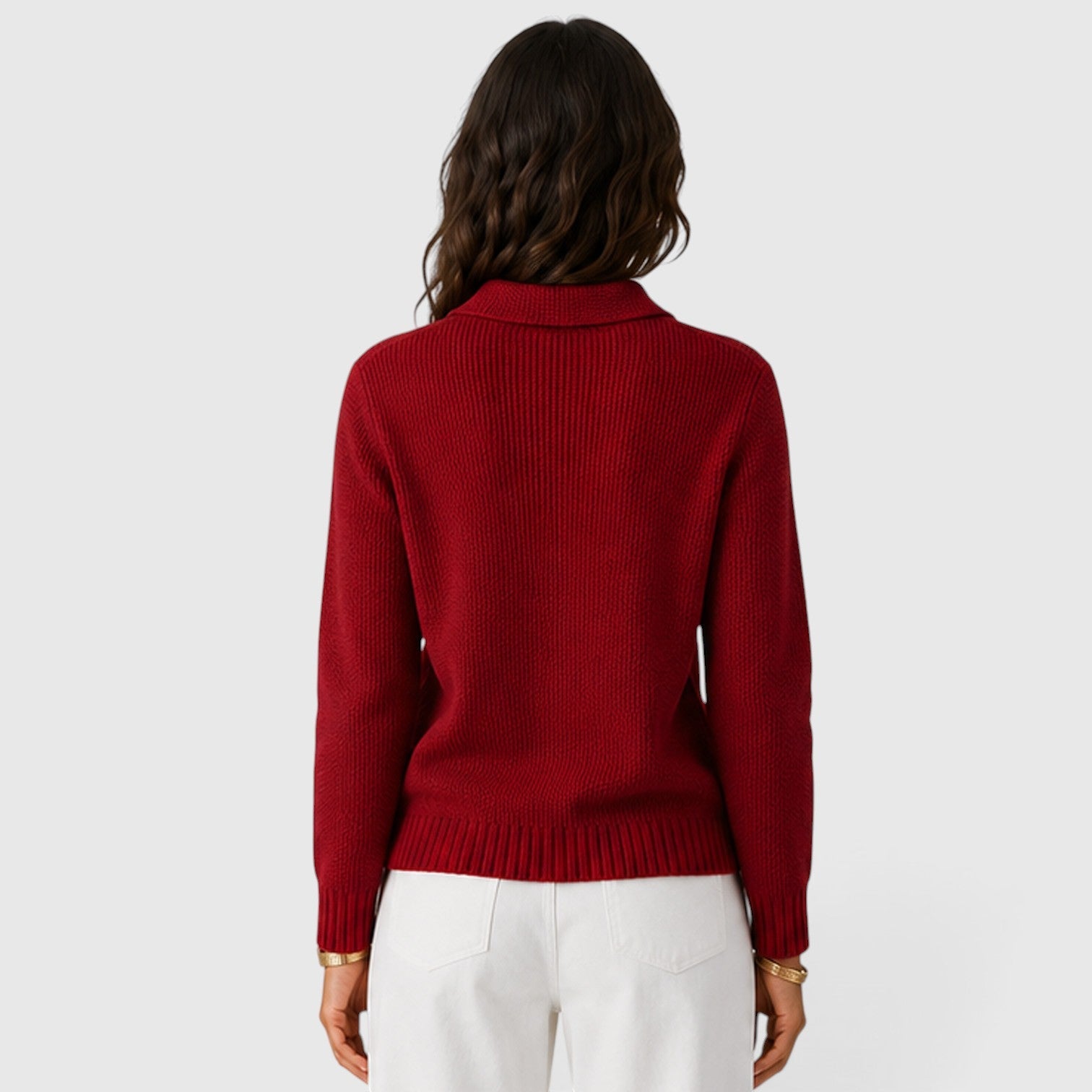 Cardigan Donna in Maglia con Revers e Bottoni Comodo