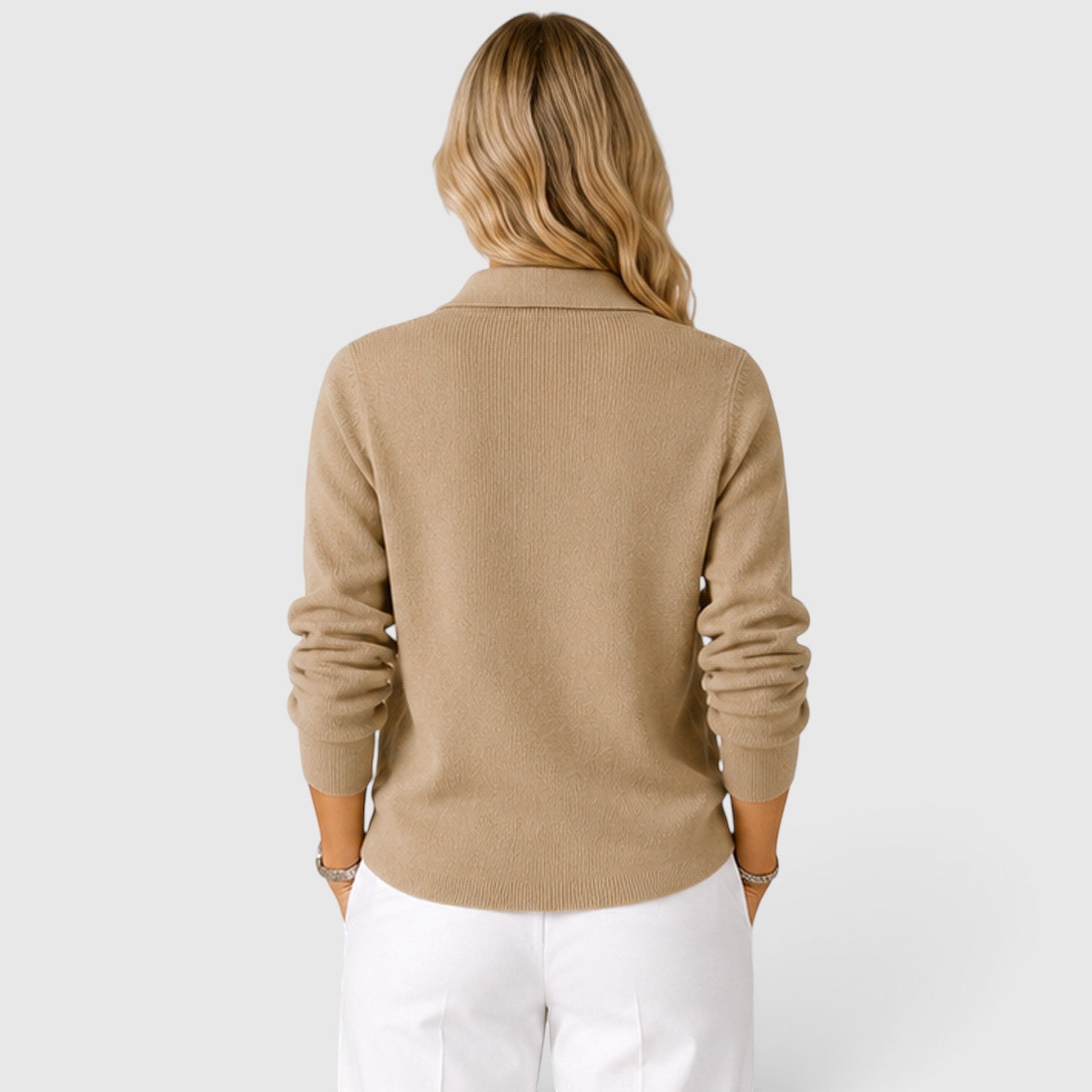 Cardigan Donna in Maglia con Colletto e Bottoni Classico