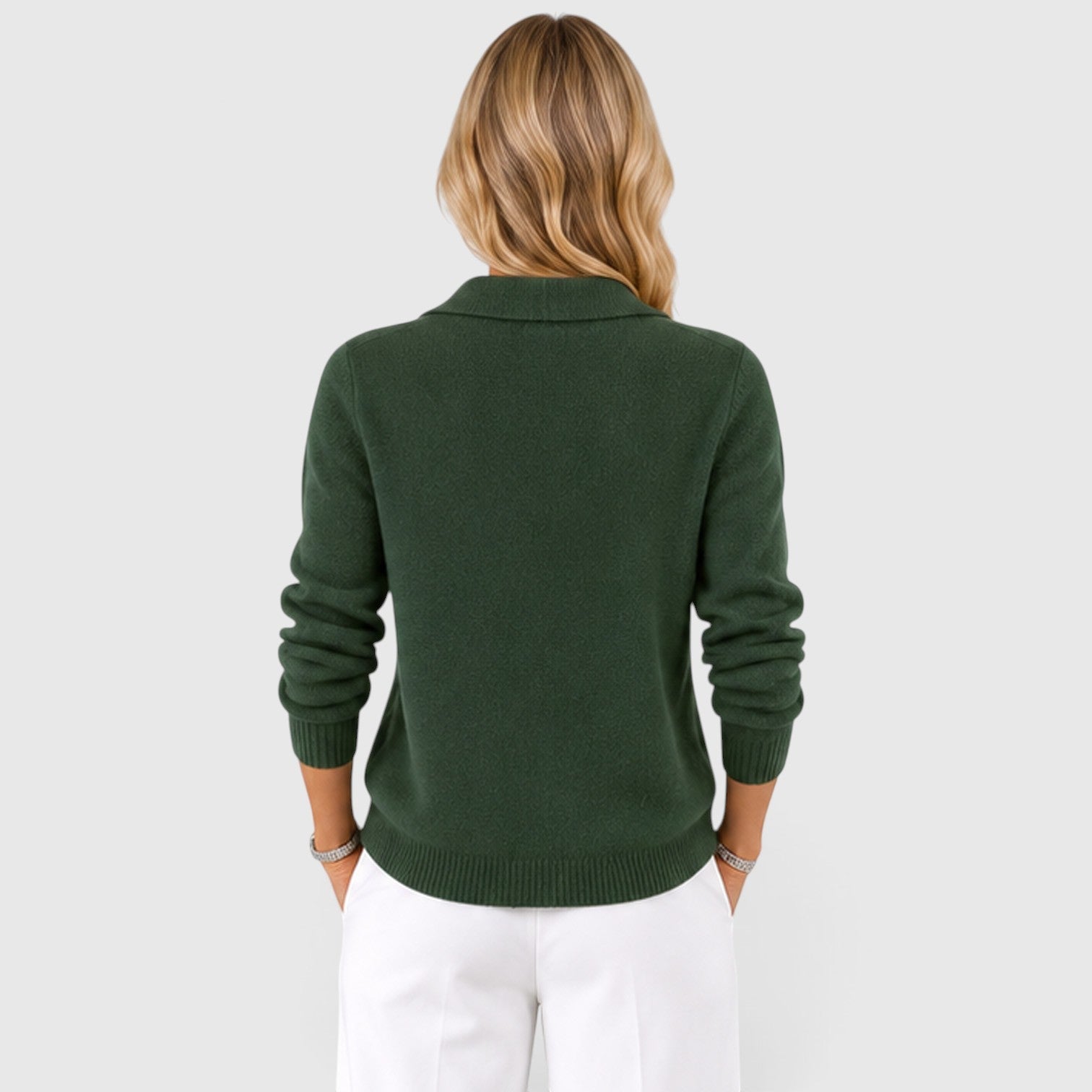 Cardigan Donna in Maglia con Colletto e Bottoni Classico