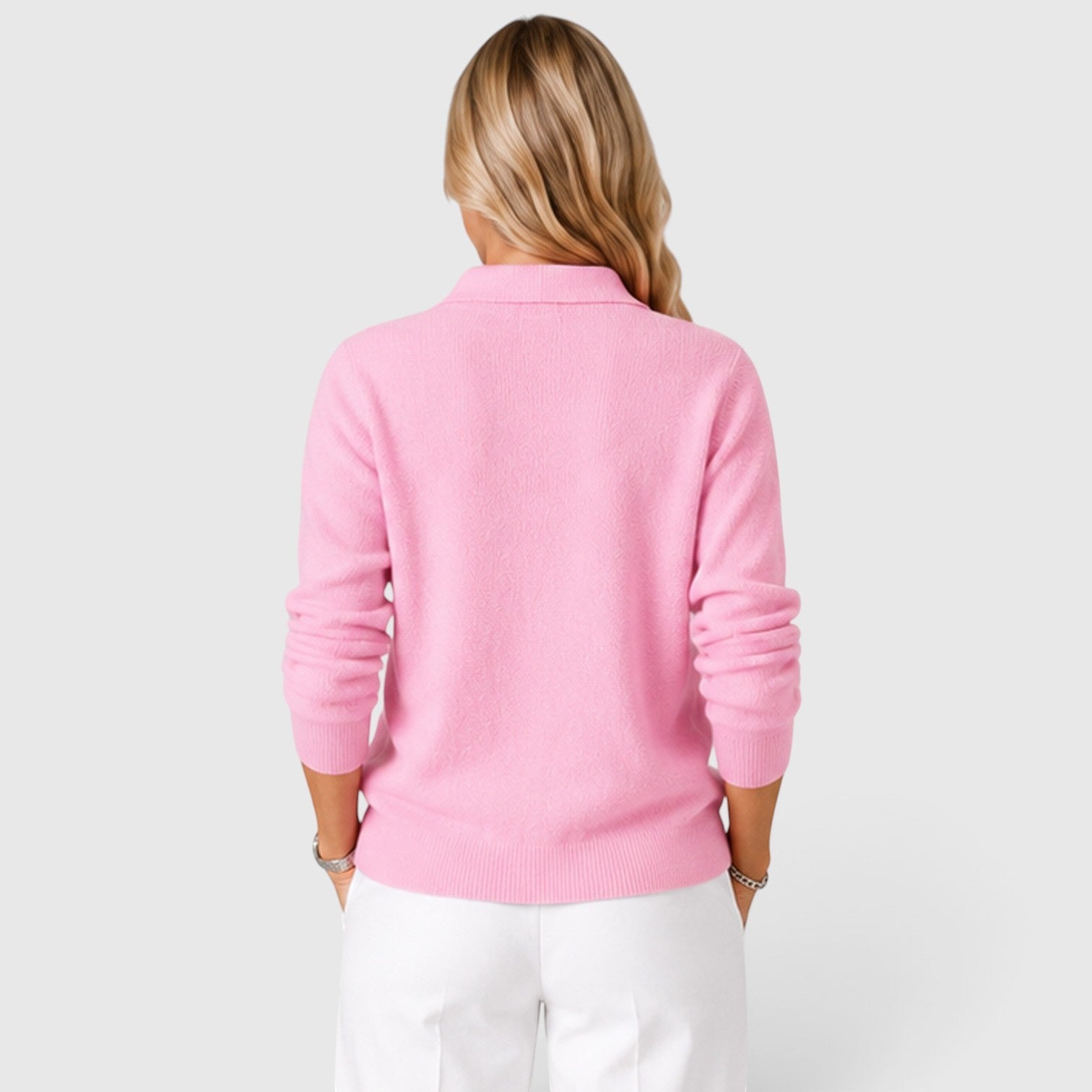 Cardigan Donna in Maglia con Colletto e Bottoni Classico