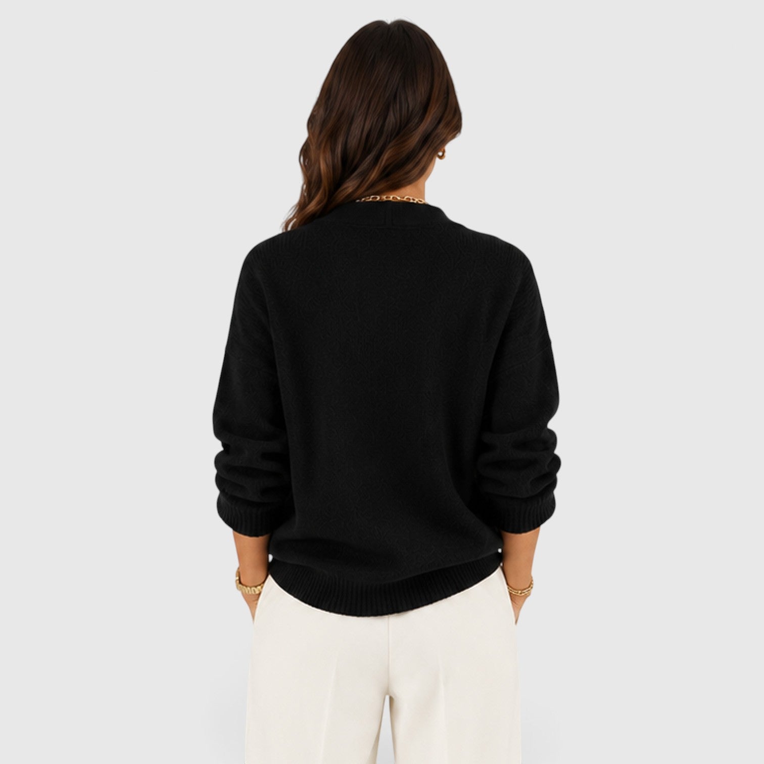 Maglione Donna Scollo a V in Maglia Morbida Elegante