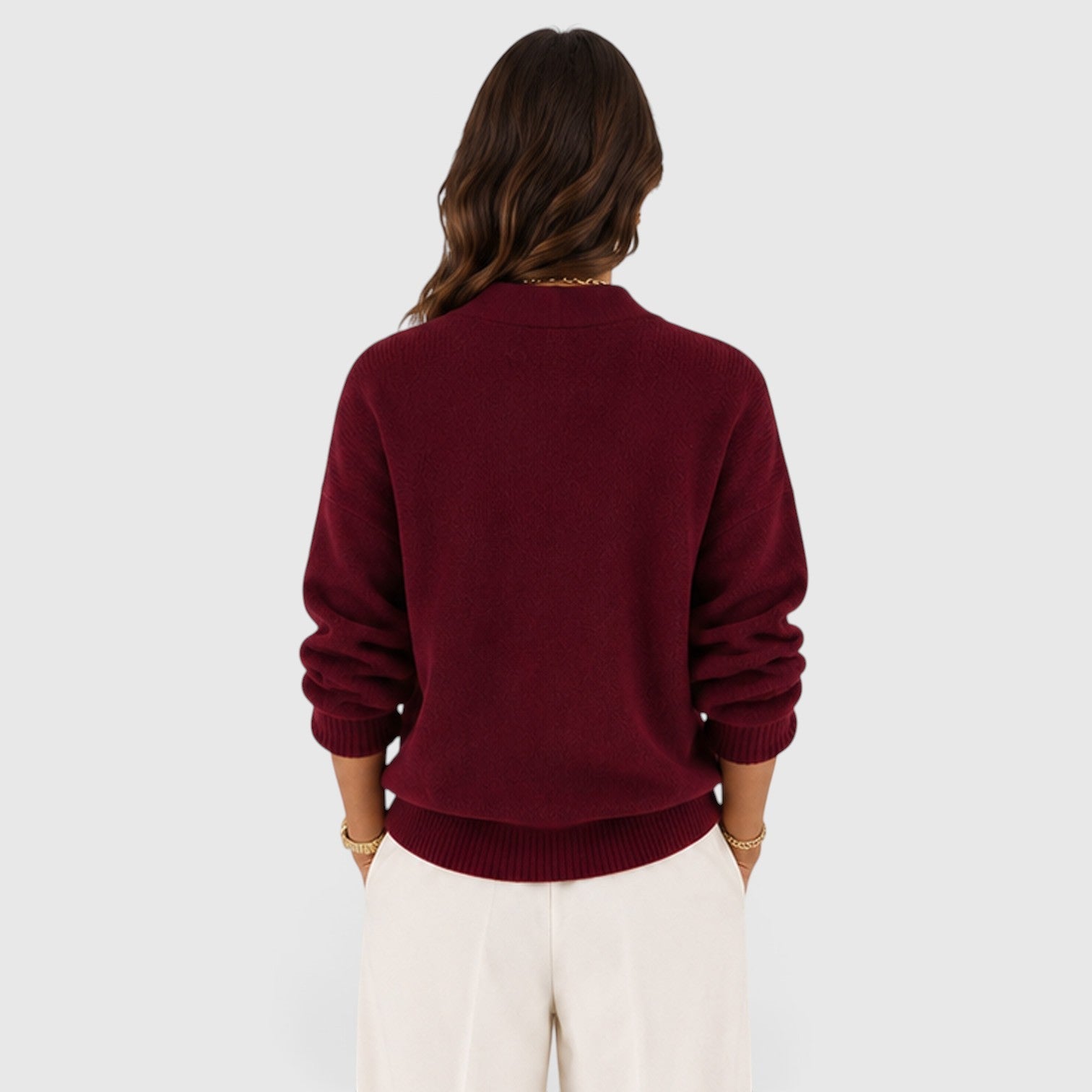 Maglione Donna Scollo a V in Maglia Morbida Elegante