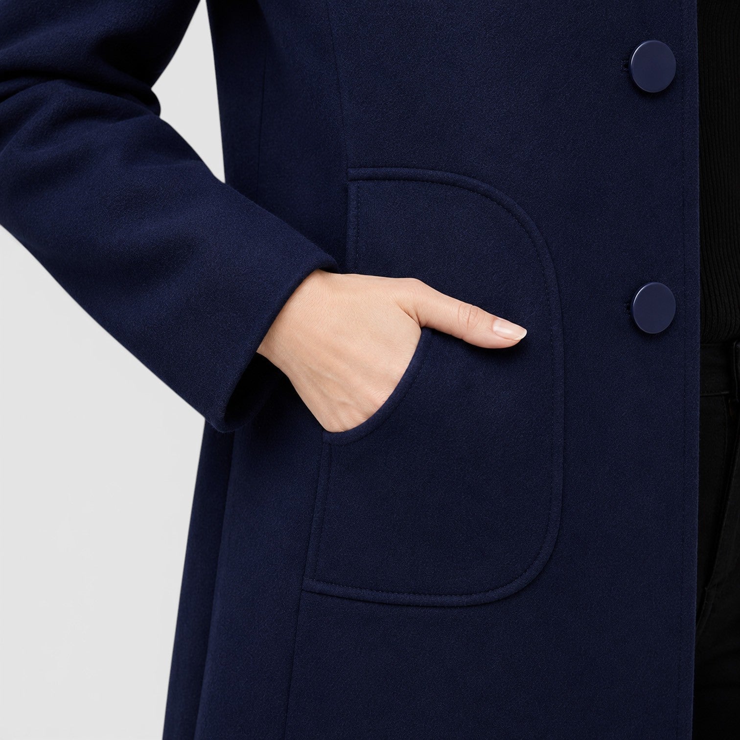 Cappotto Donna Lungo in Misto Lana Classico Caldo