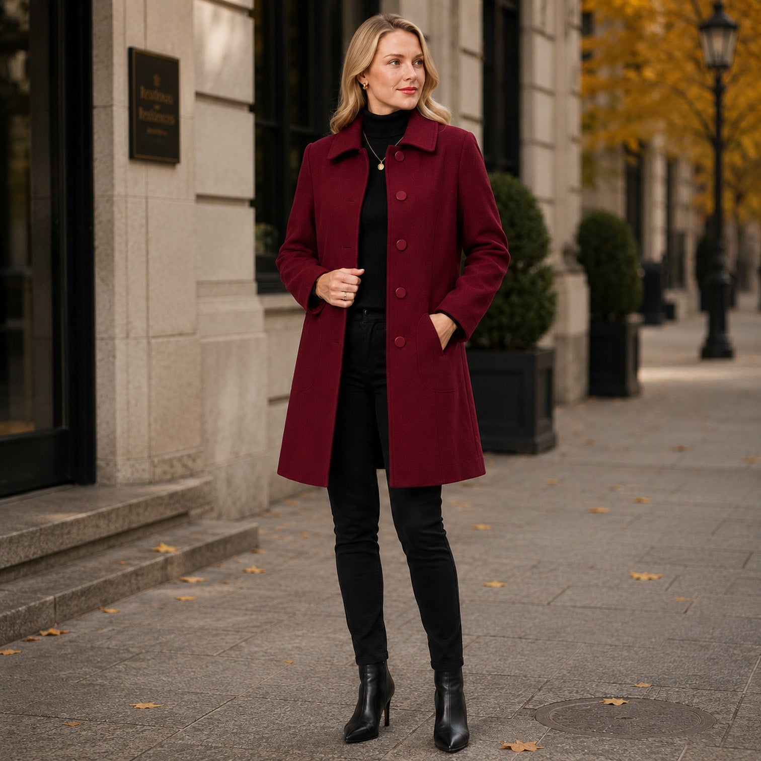 Cappotto Donna Lungo in Misto Lana Classico Caldo