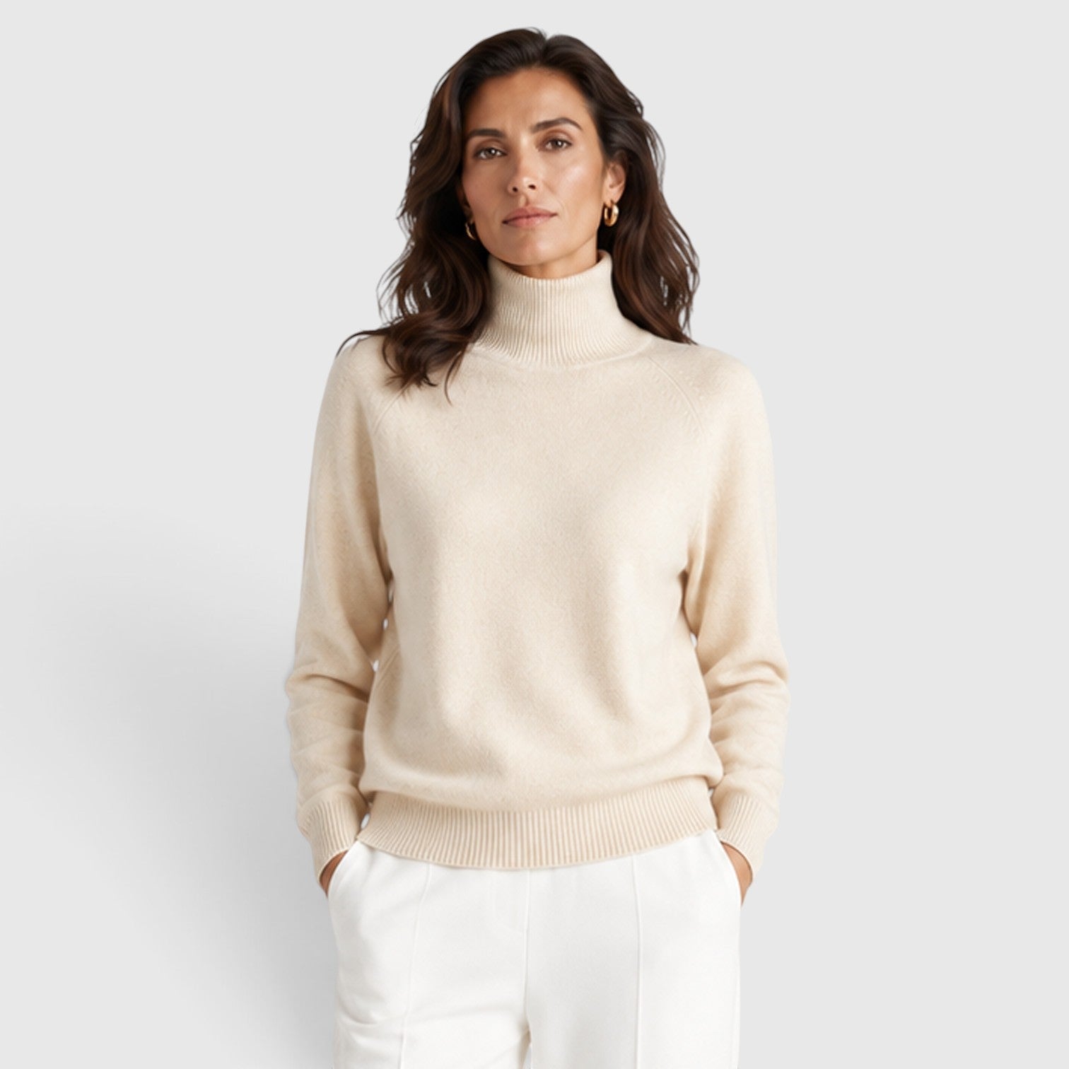 Maglione Donna Dolcevita in Maglia di Lana Caldo