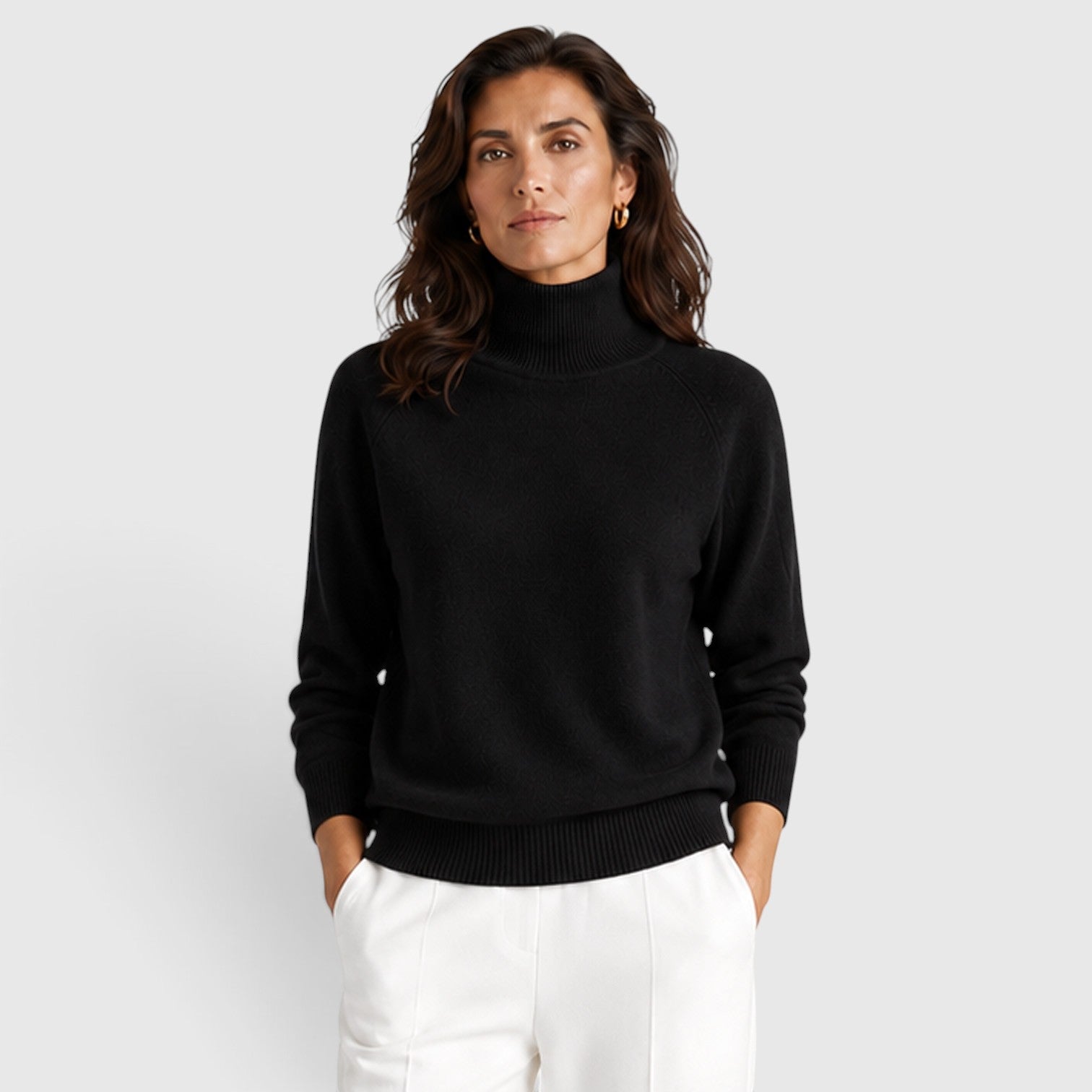 Maglione Donna Dolcevita in Maglia di Lana Caldo