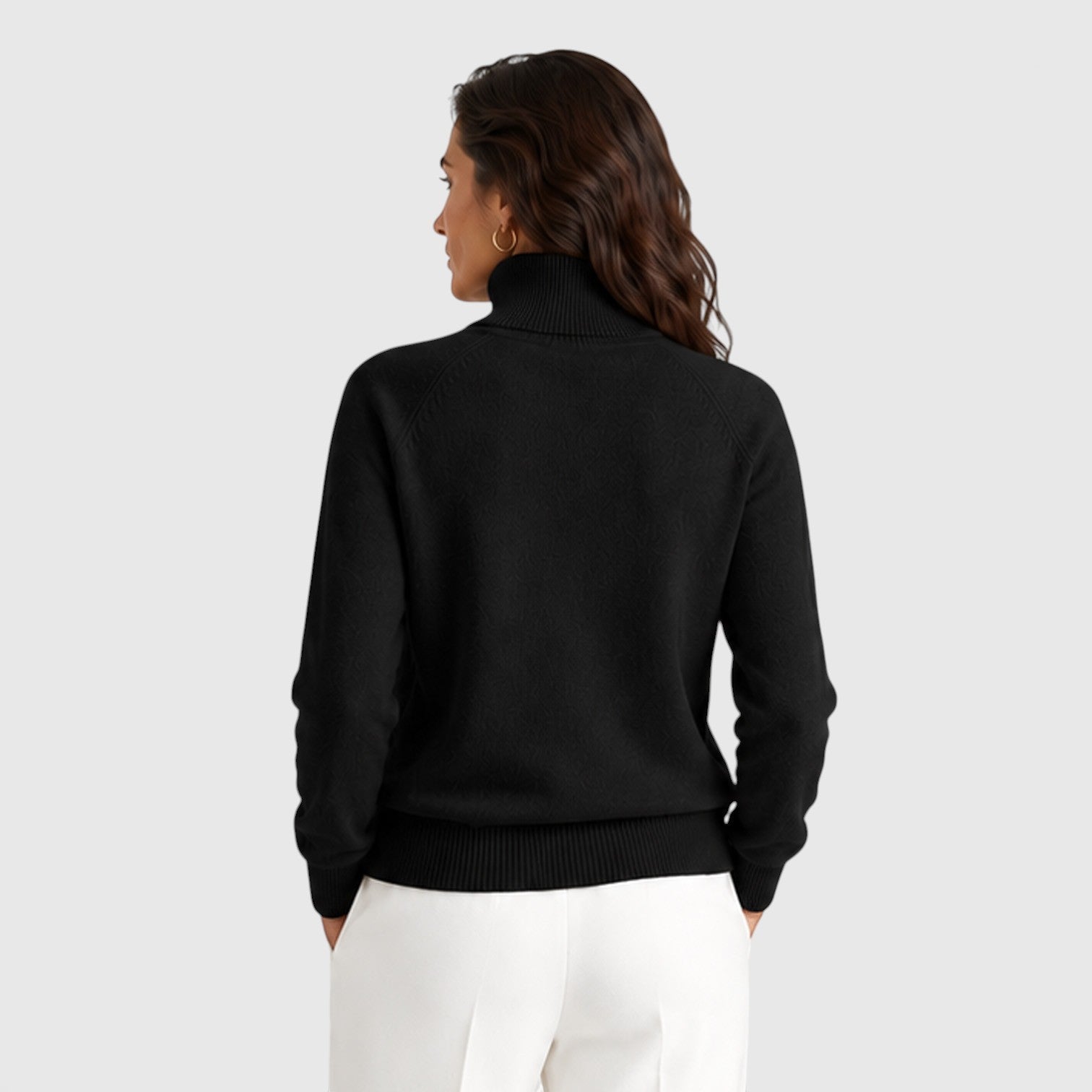 Maglione Donna Dolcevita in Maglia di Lana Caldo