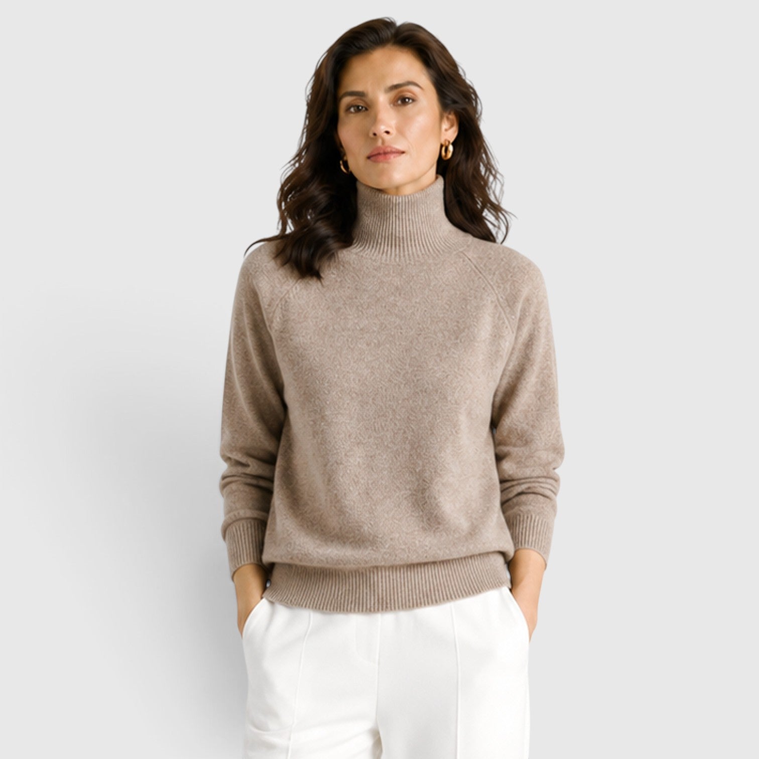 Maglione Donna Dolcevita in Maglia di Lana Caldo