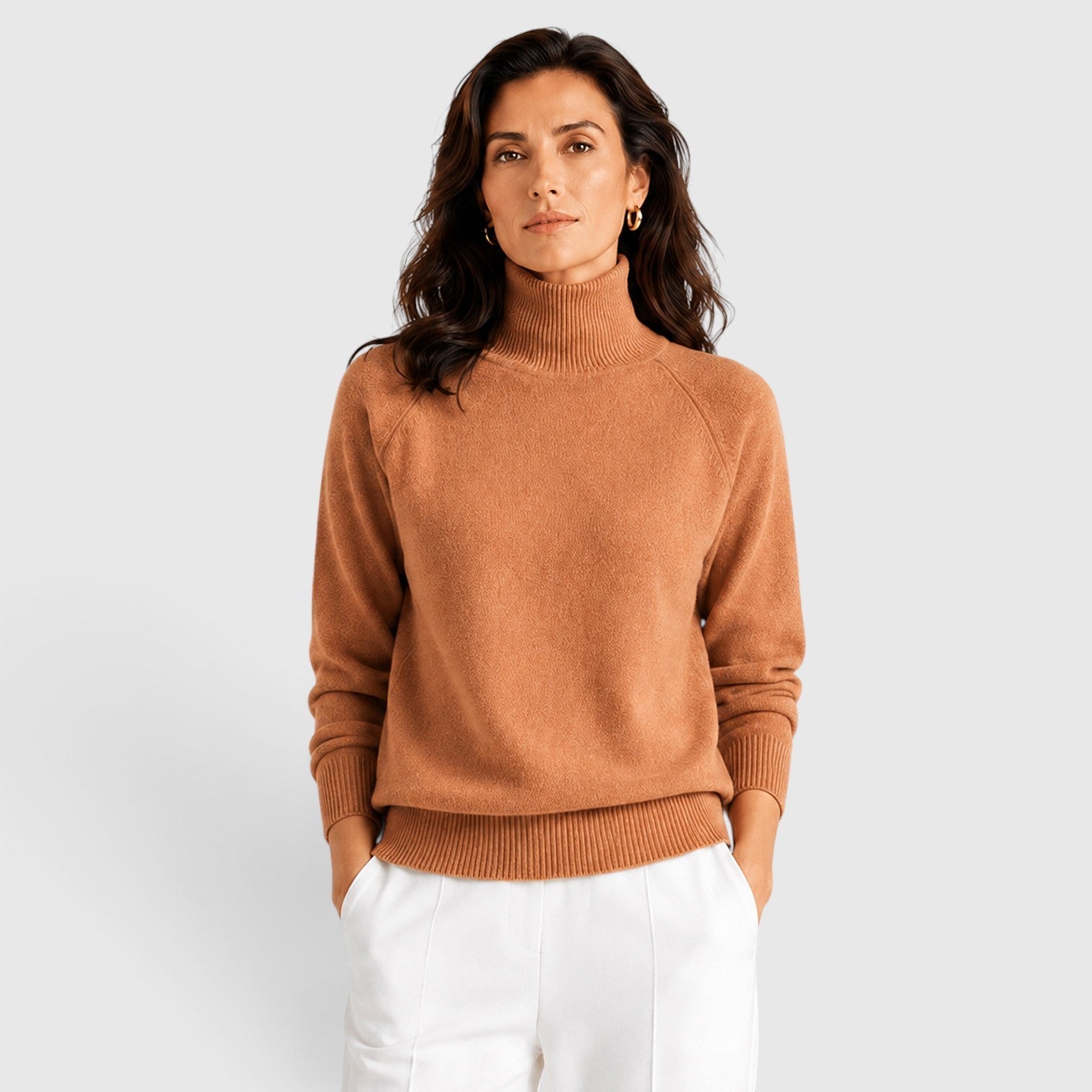 Maglione Donna Dolcevita in Maglia di Lana Caldo