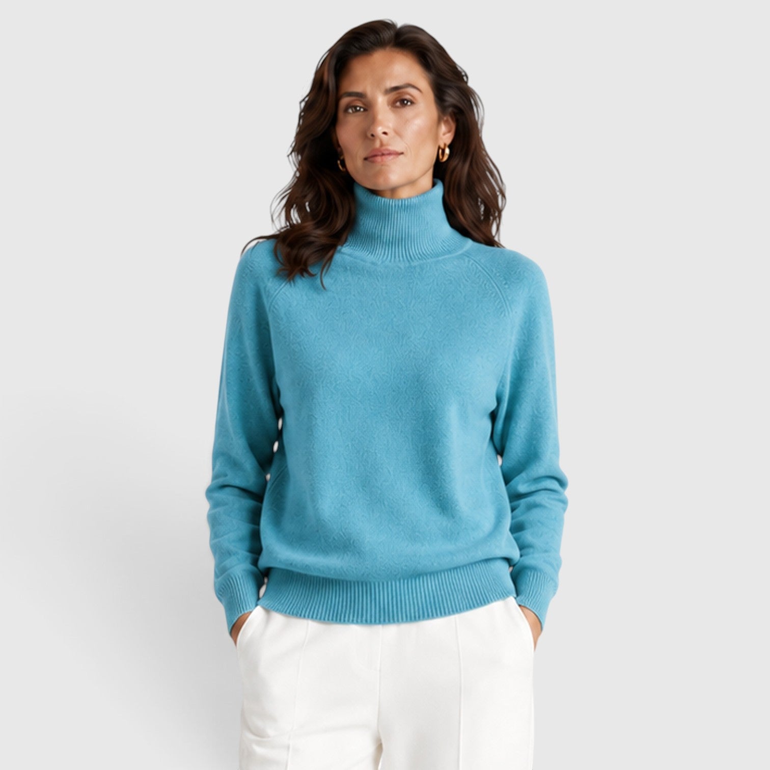 Maglione Donna Dolcevita in Maglia di Lana Caldo