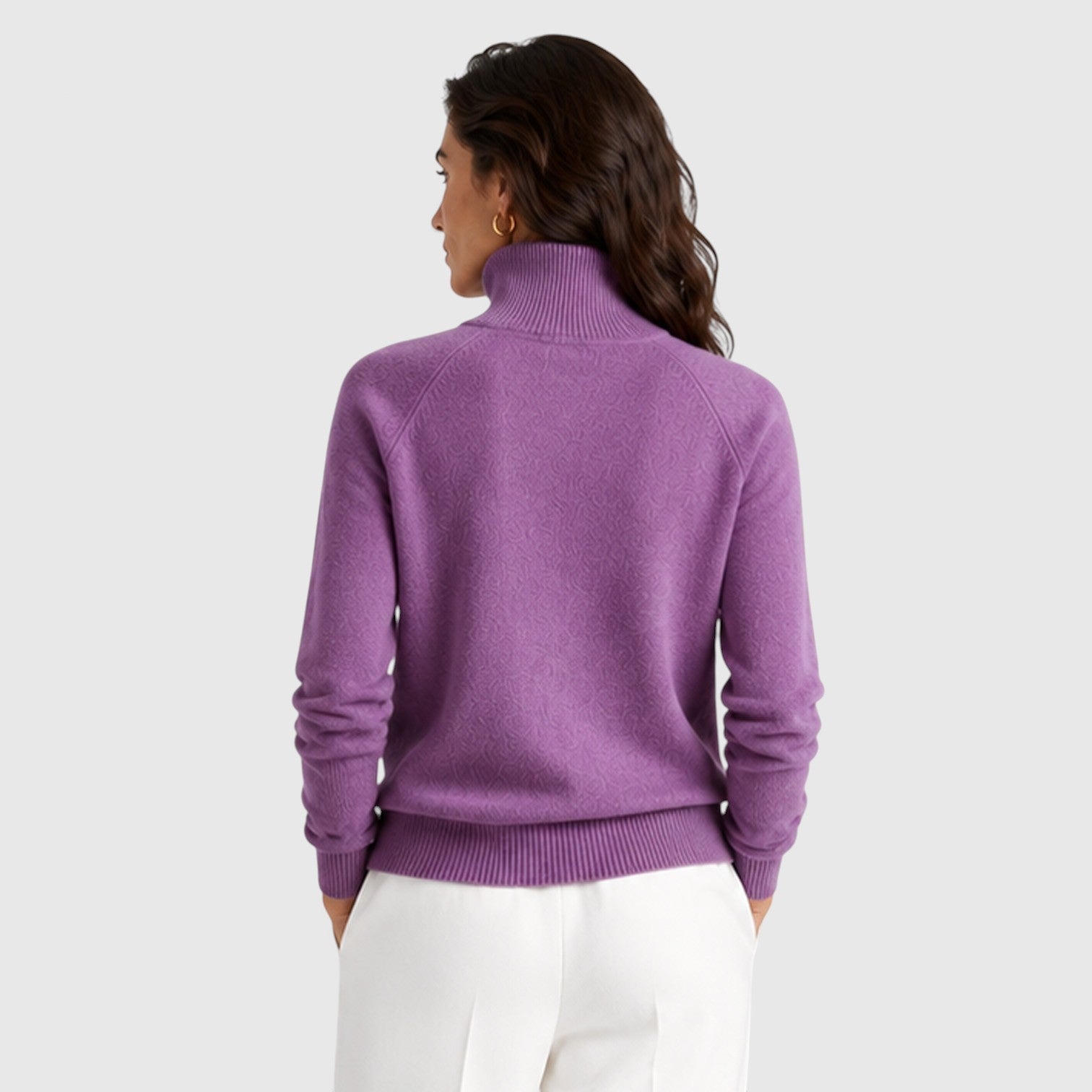 Maglione Donna Dolcevita in Maglia di Lana Caldo