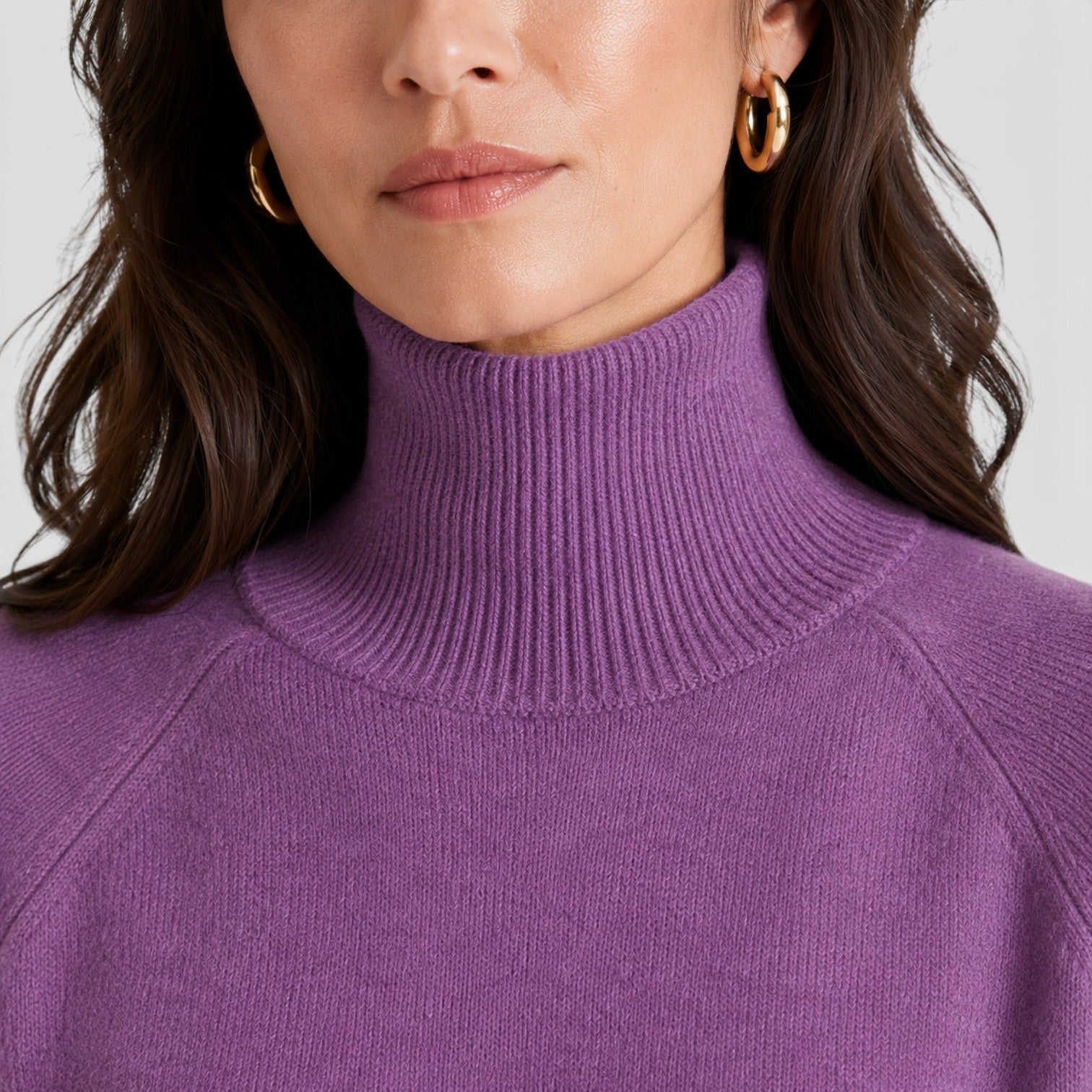 Maglione Donna Dolcevita in Maglia di Lana Caldo