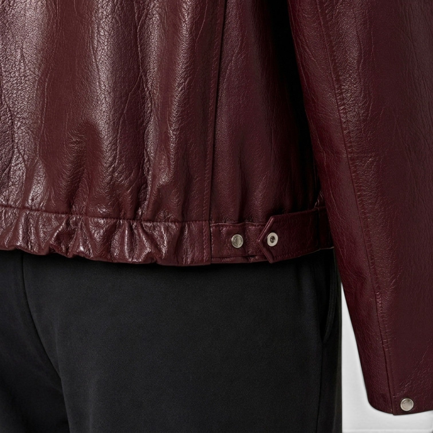Giacca Donna Effetto Pelle con Zip e Tasche