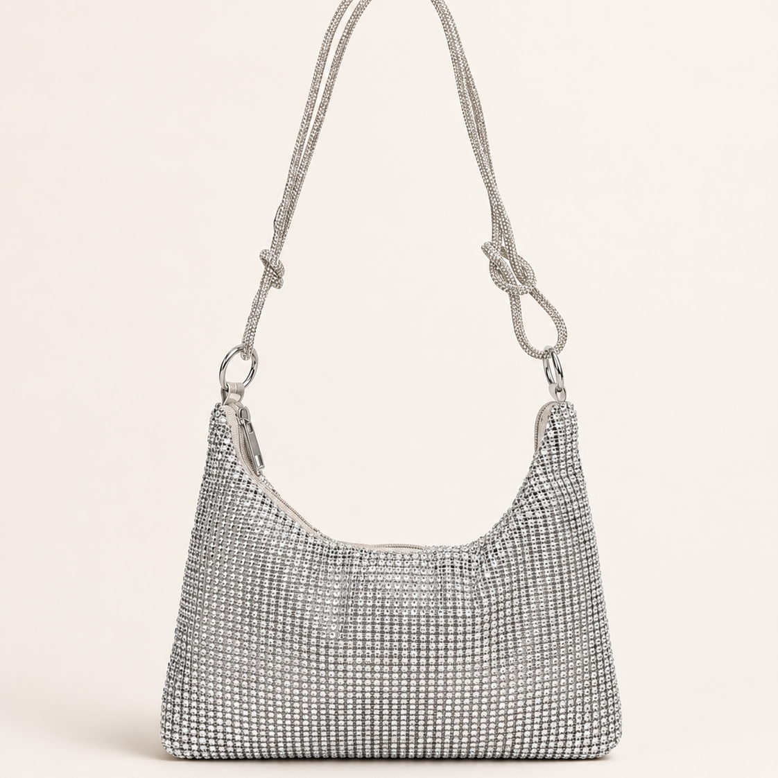Borsa Donna a Spalla con Strass e Tracolla a Catena