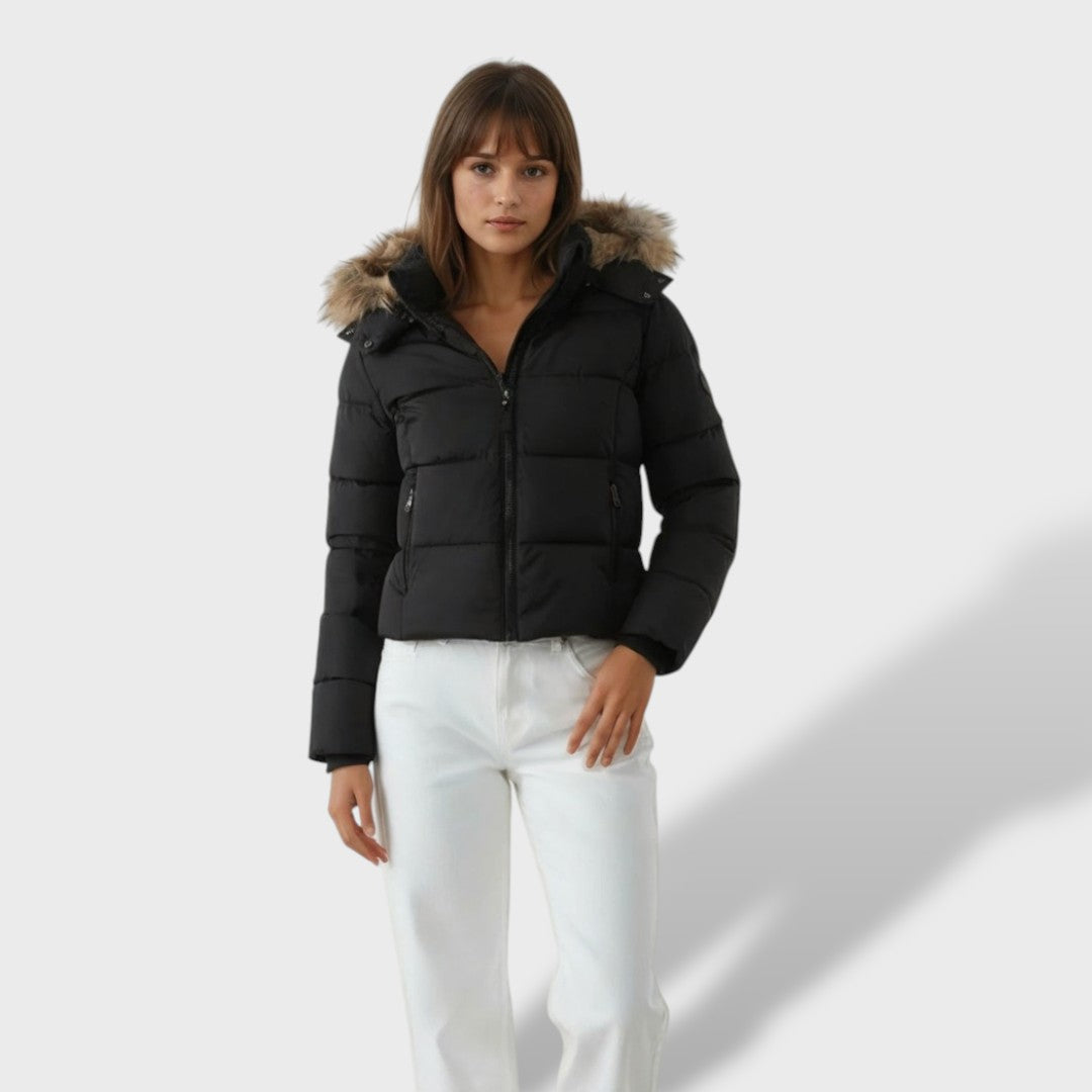 Piumino Donna Slim con Cappuccio in Piuma Invernale