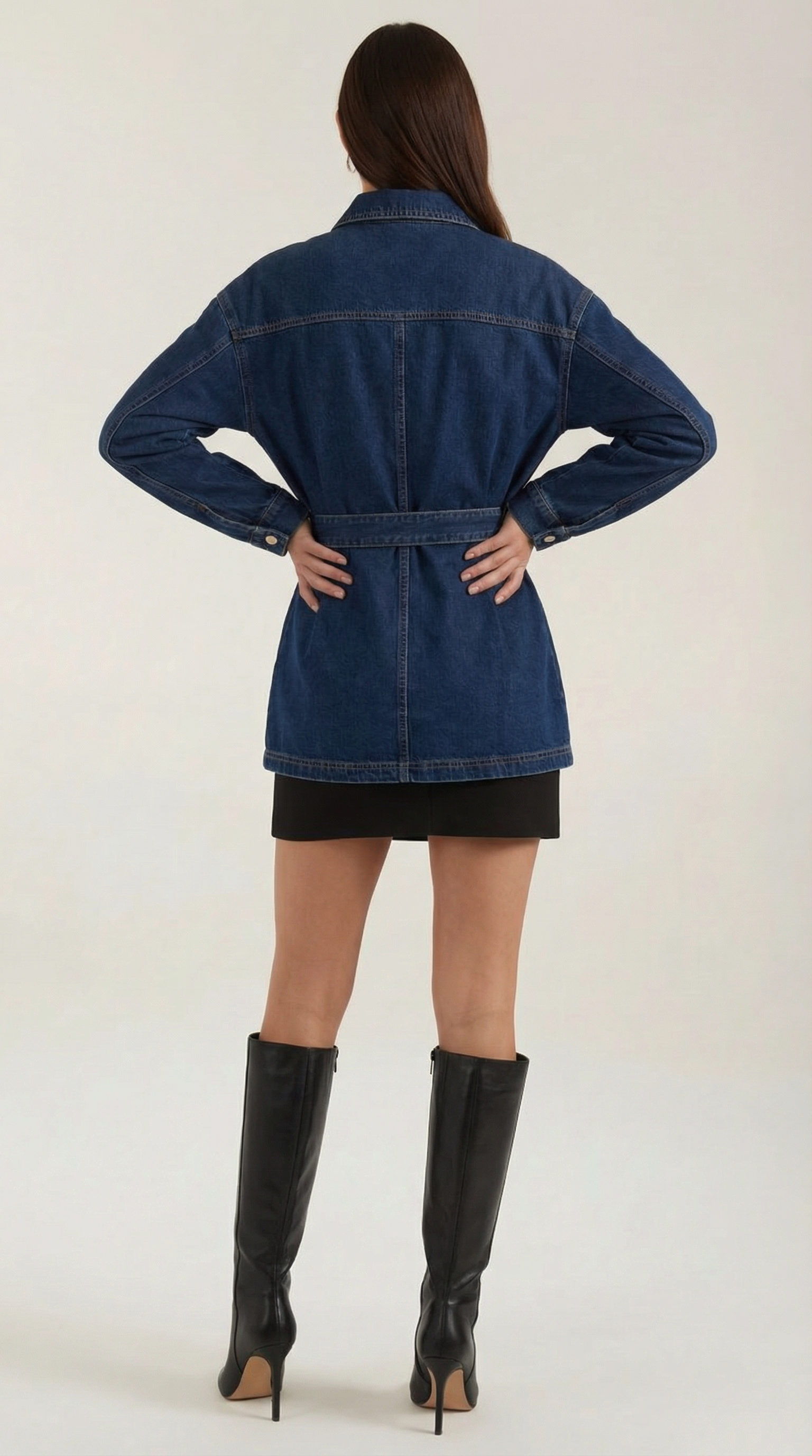 Giacca Donna in Jeans con Cintura Taglio Rilassato Versatile