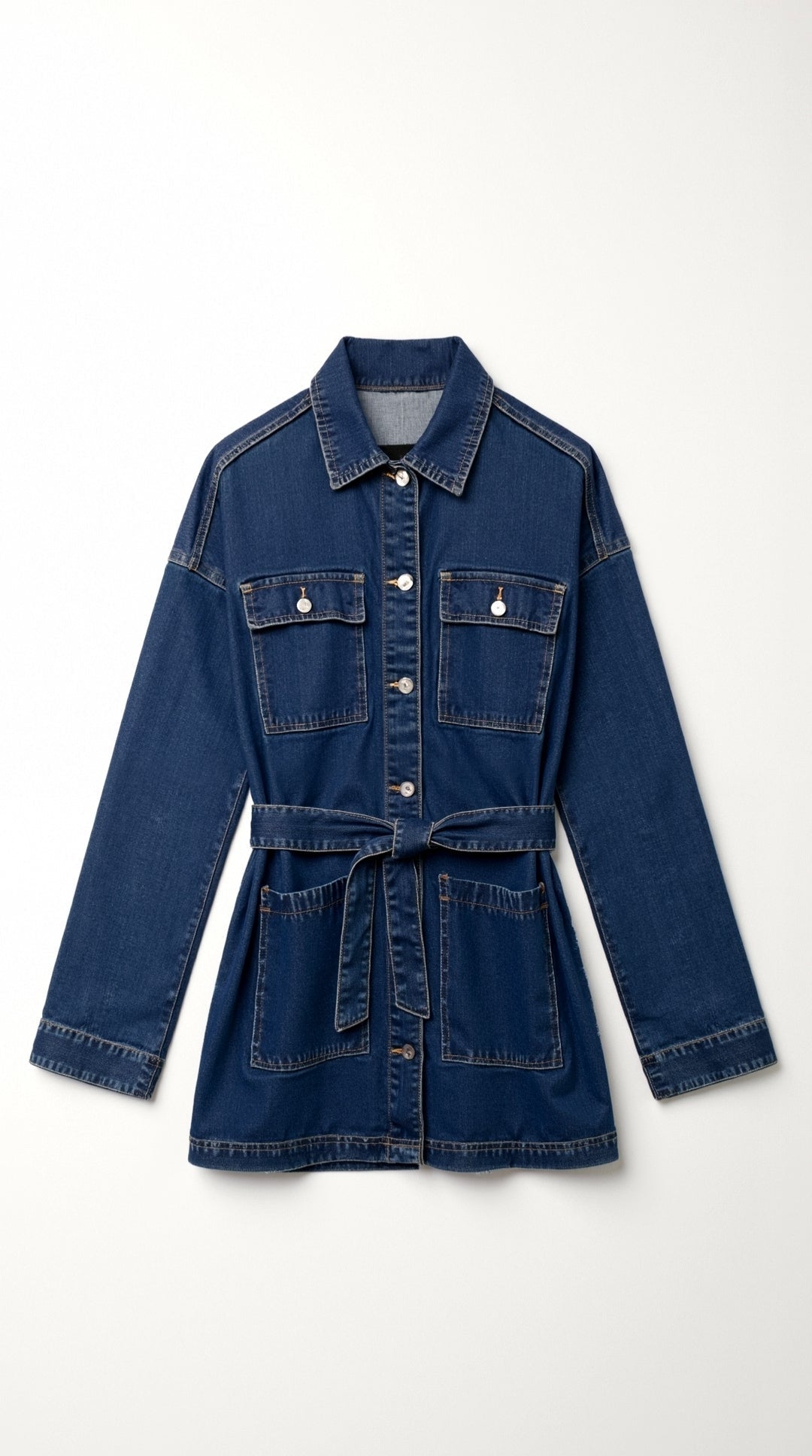 Giacca Donna in Jeans con Cintura Taglio Rilassato Versatile