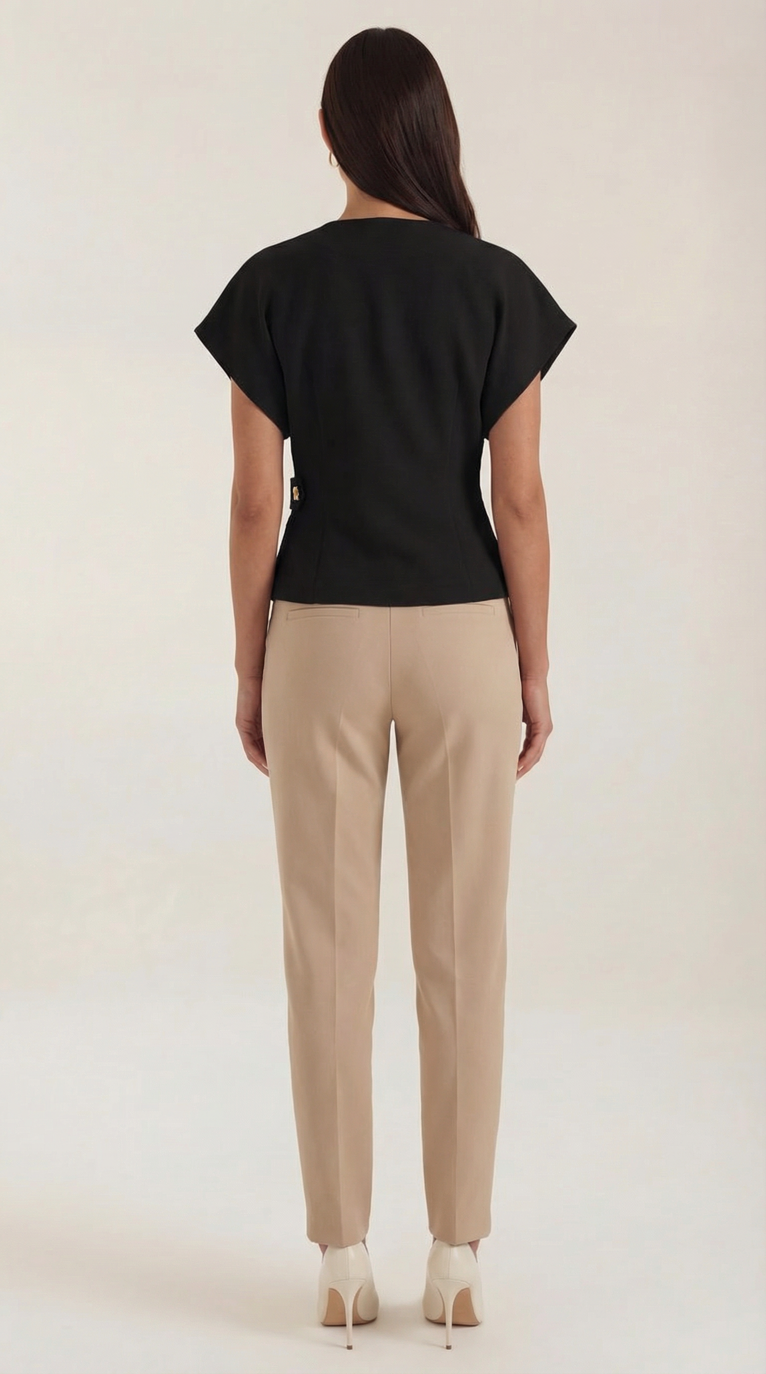 Blusa Donna Scollo a V Tessuto Strutturato Professionale