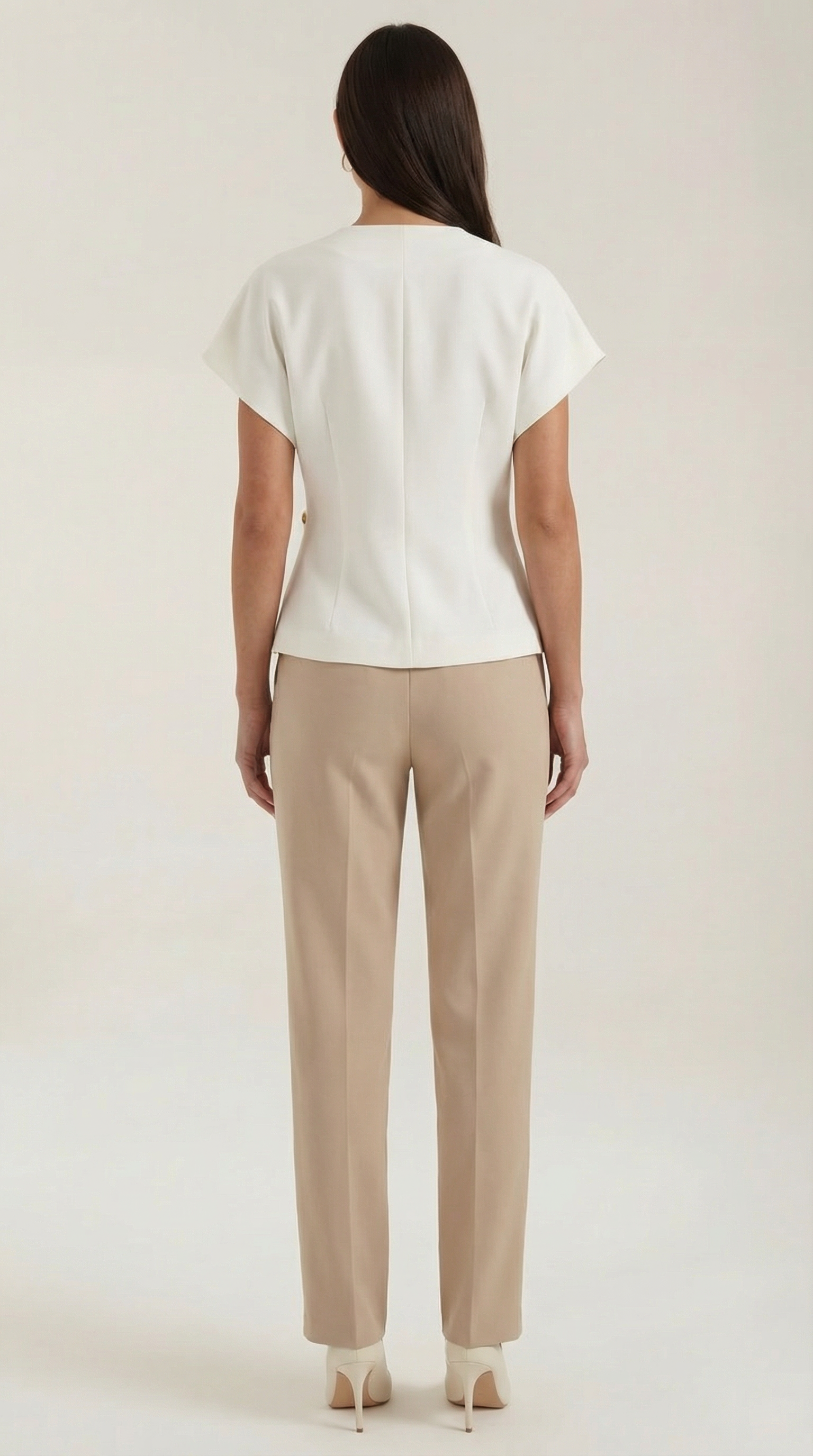 Blusa Donna Scollo a V Tessuto Strutturato Professionale