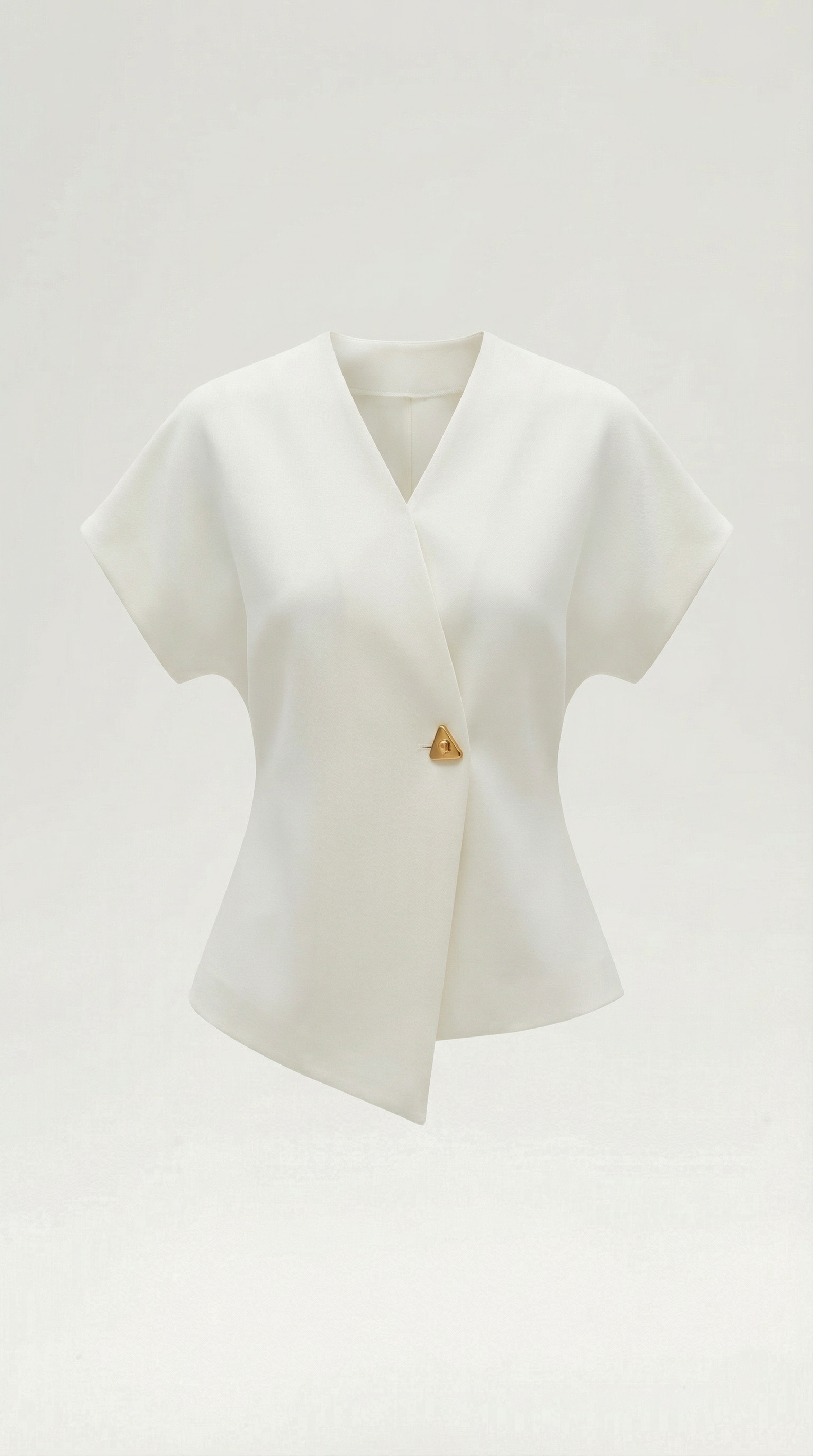 Blusa Donna Scollo a V Tessuto Strutturato Professionale
