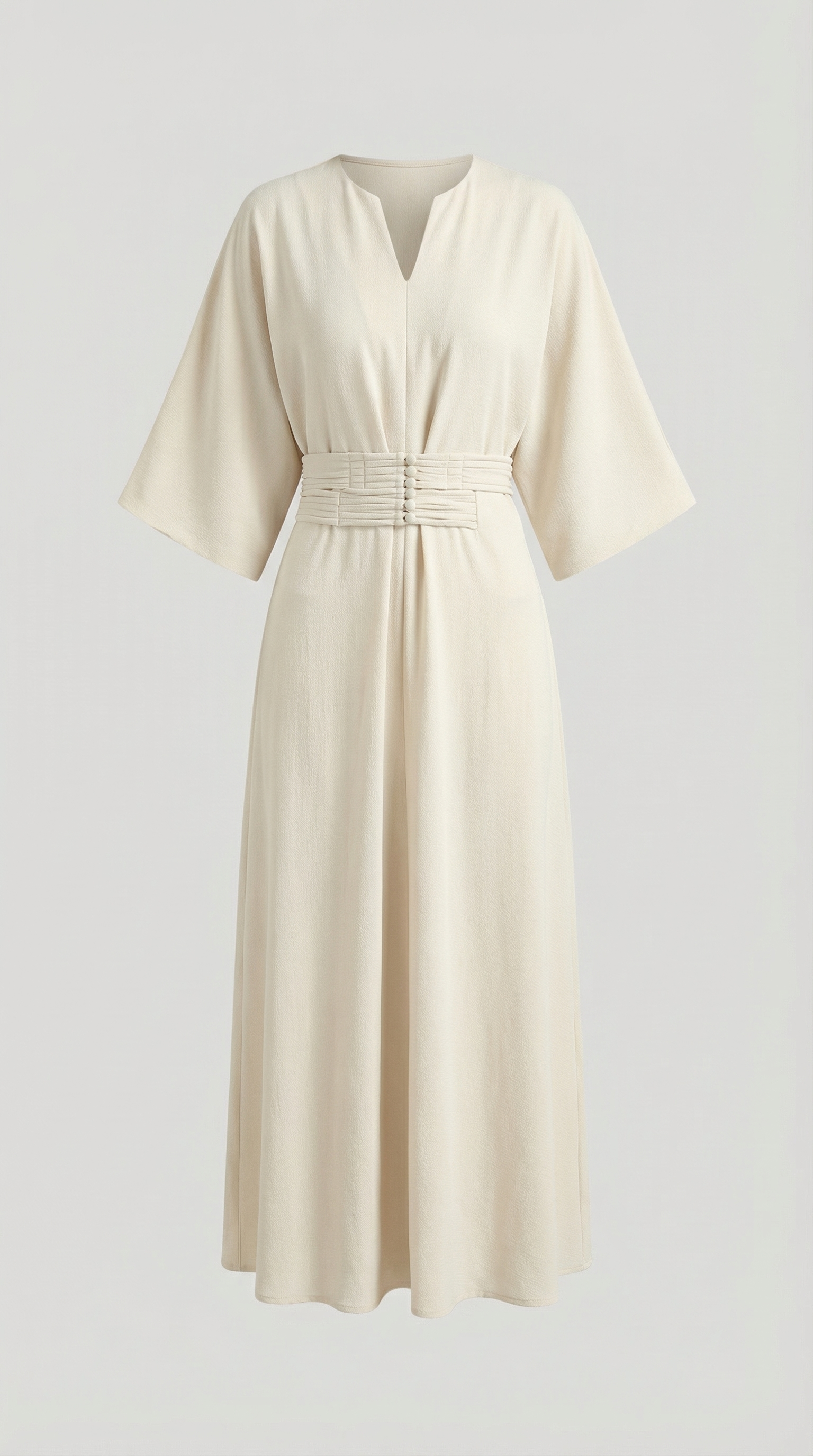 Abito Lungo Donna con Cintura Ruché Silhouette Tunica