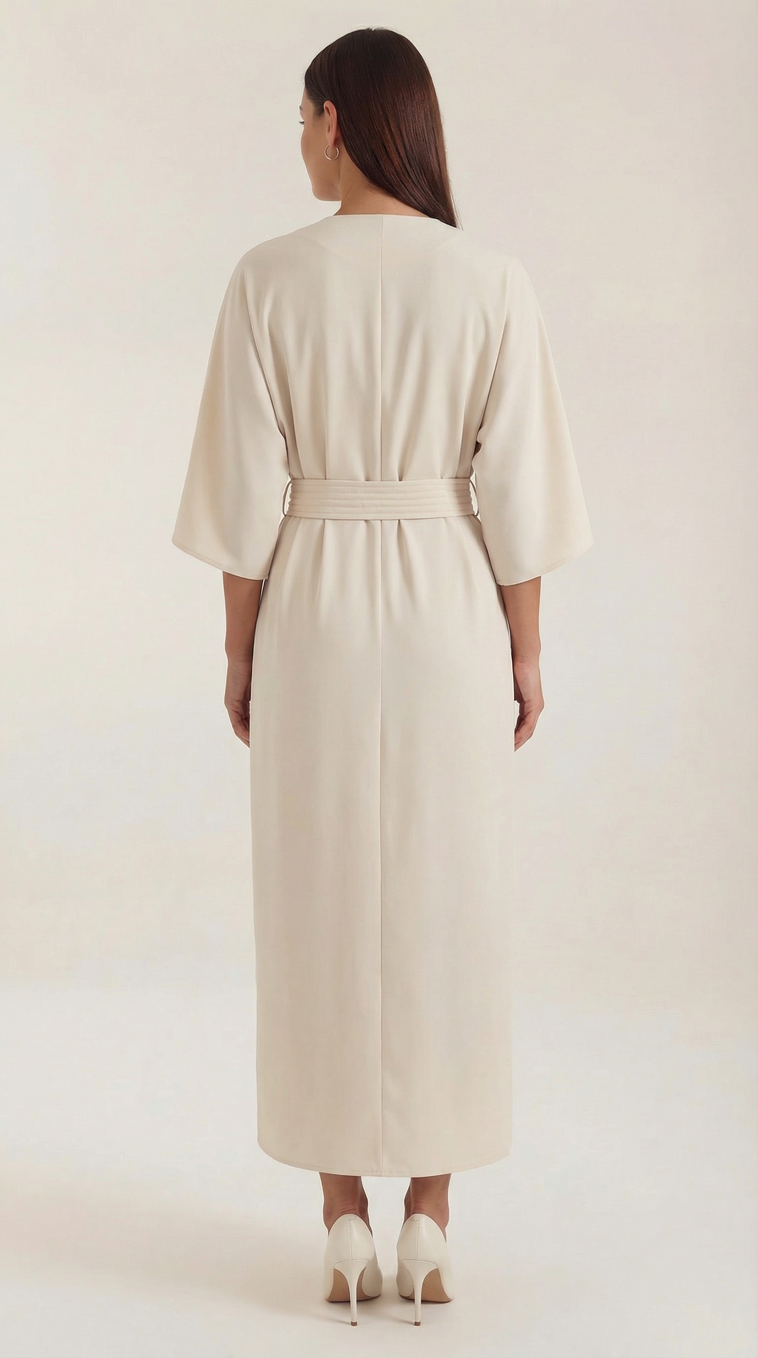 Abito Lungo Donna con Cintura Ruché Silhouette Tunica