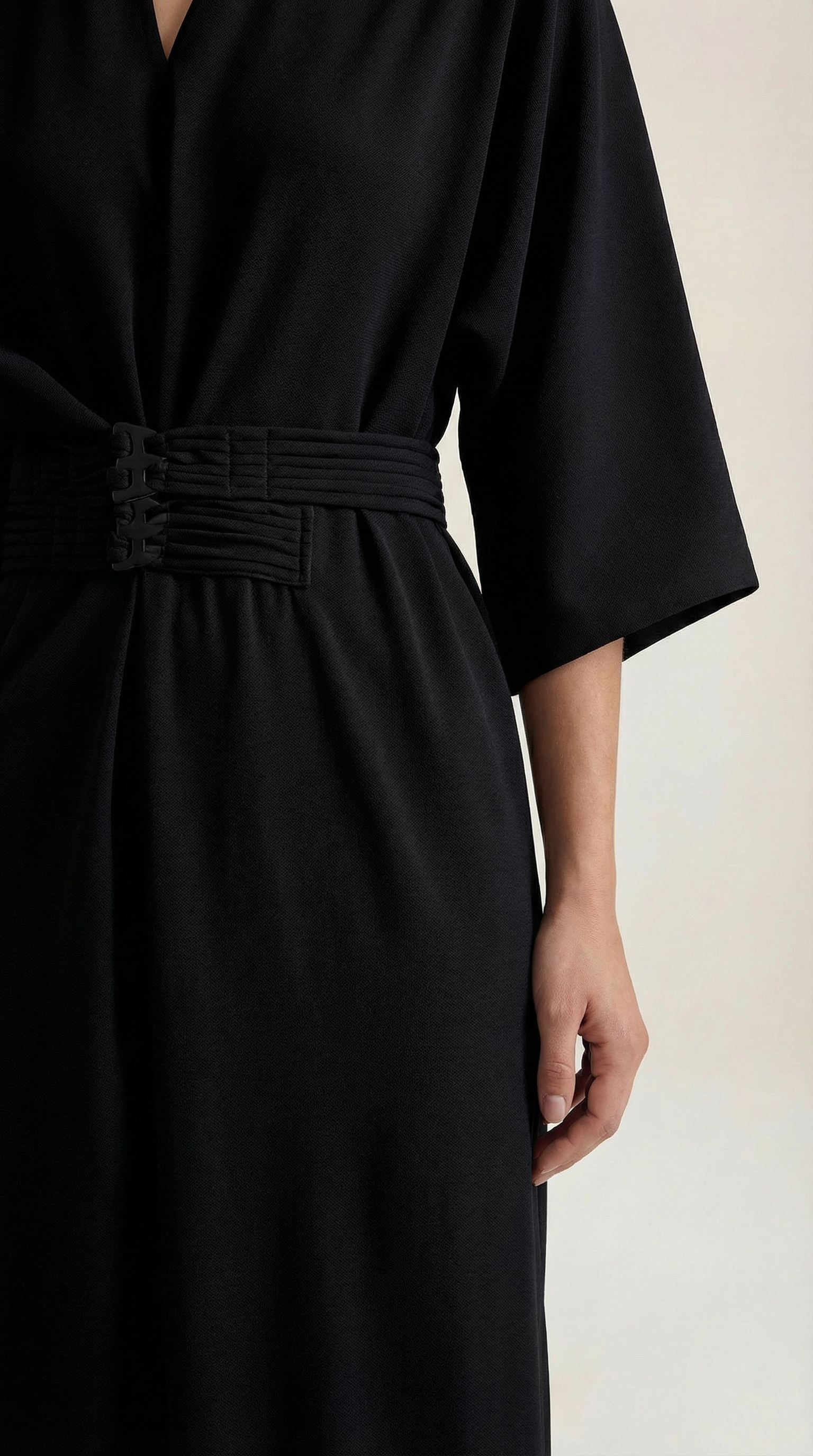Abito Lungo Donna con Cintura Ruché Silhouette Tunica